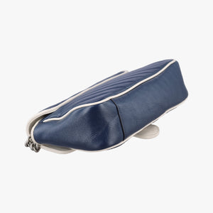 Pre-owned Gucci GG Marmont Blue Leather 443497 shoulderbag | stylenewstar