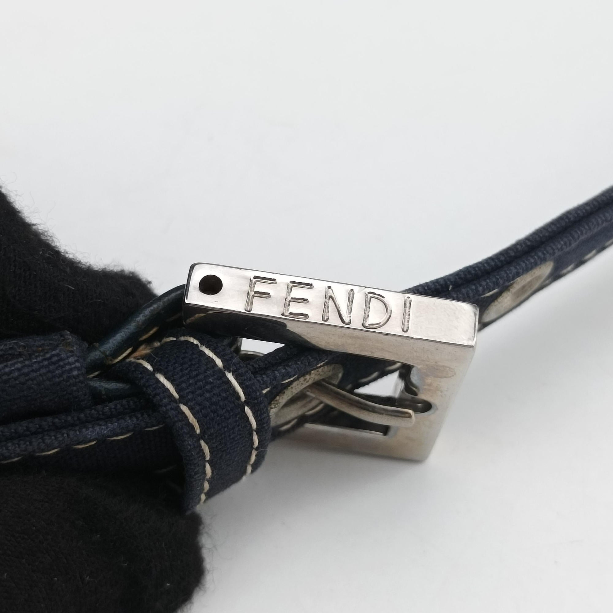 Pre-owned Fendi Baguette Blue Denim 09 632 shoulderbag | stylenewstar