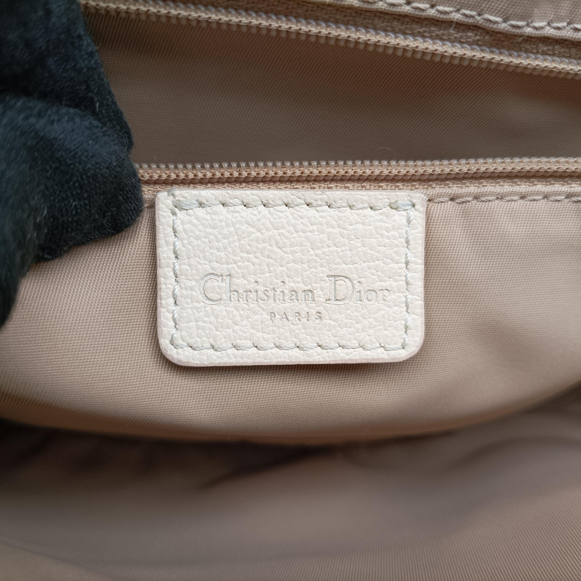 Pre-owned Christian Dior Trotter Flower Beige PVC Coated Canvas Floral Embroidery  shoulderbag | stylenewstar