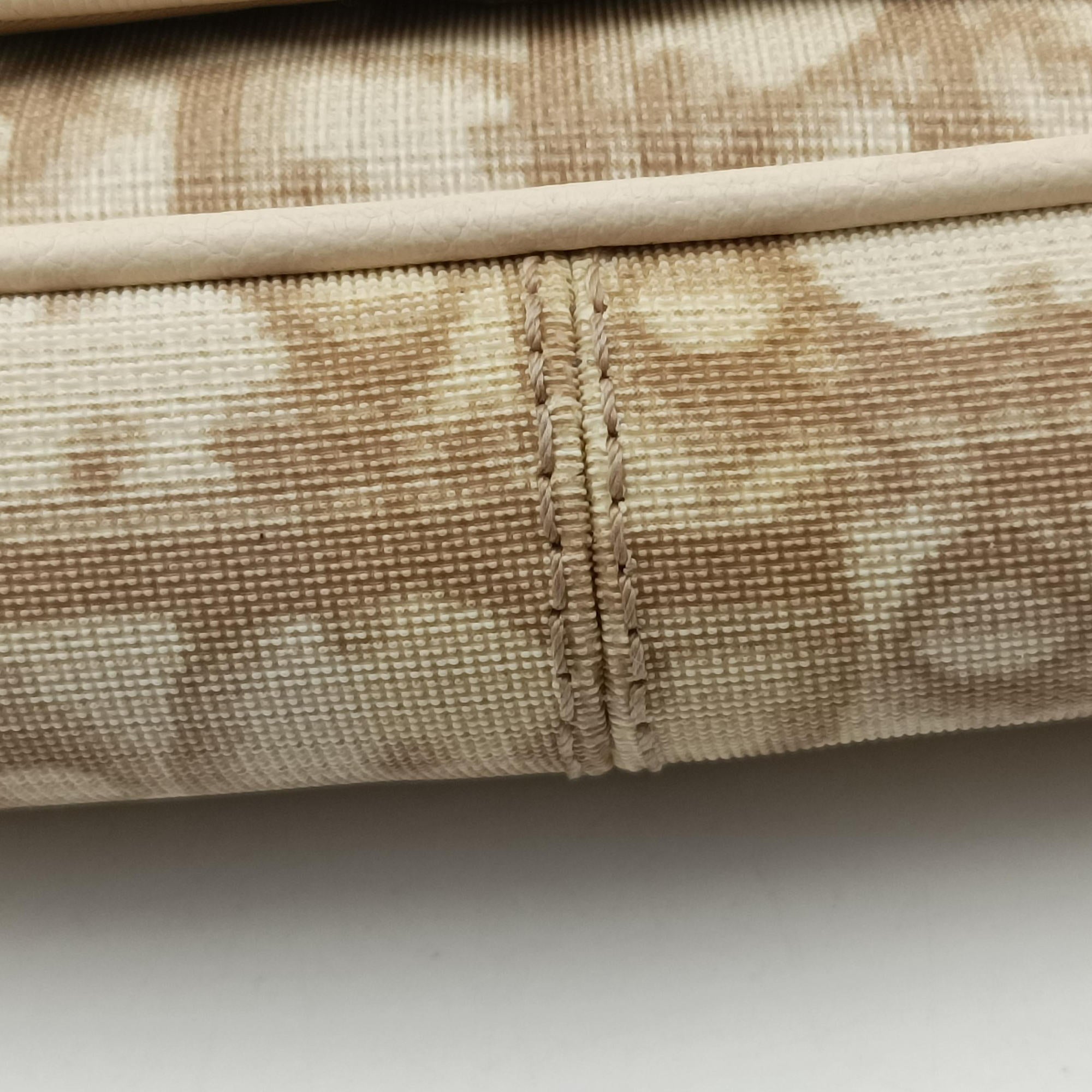 Pre-owned Christian Dior Trotter Flower Beige PVC Coated Canvas Floral Embroidery  shoulderbag | stylenewstar
