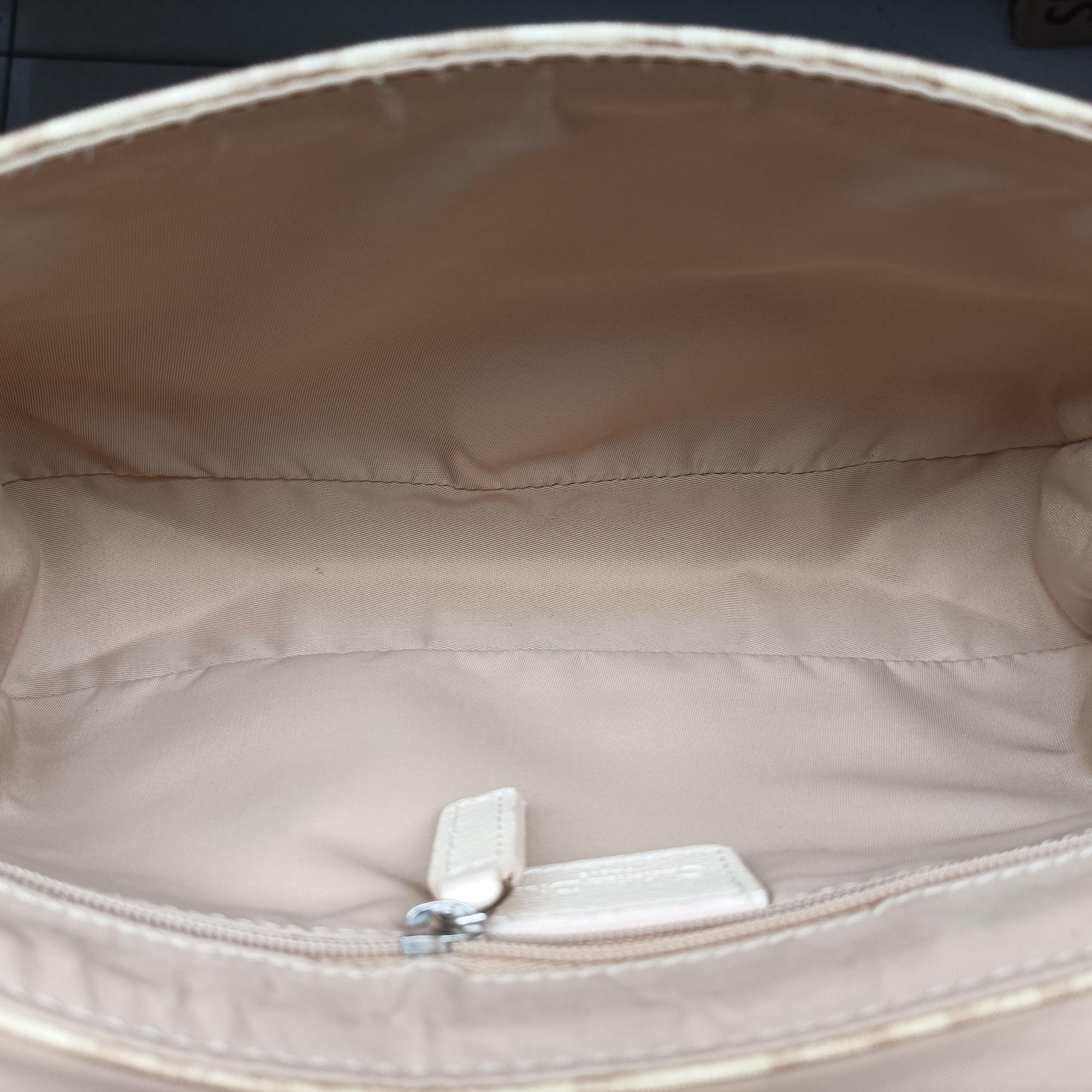 Pre-owned Christian Dior Trotter Flower Beige PVC Coated Canvas Floral Embroidery  shoulderbag | stylenewstar