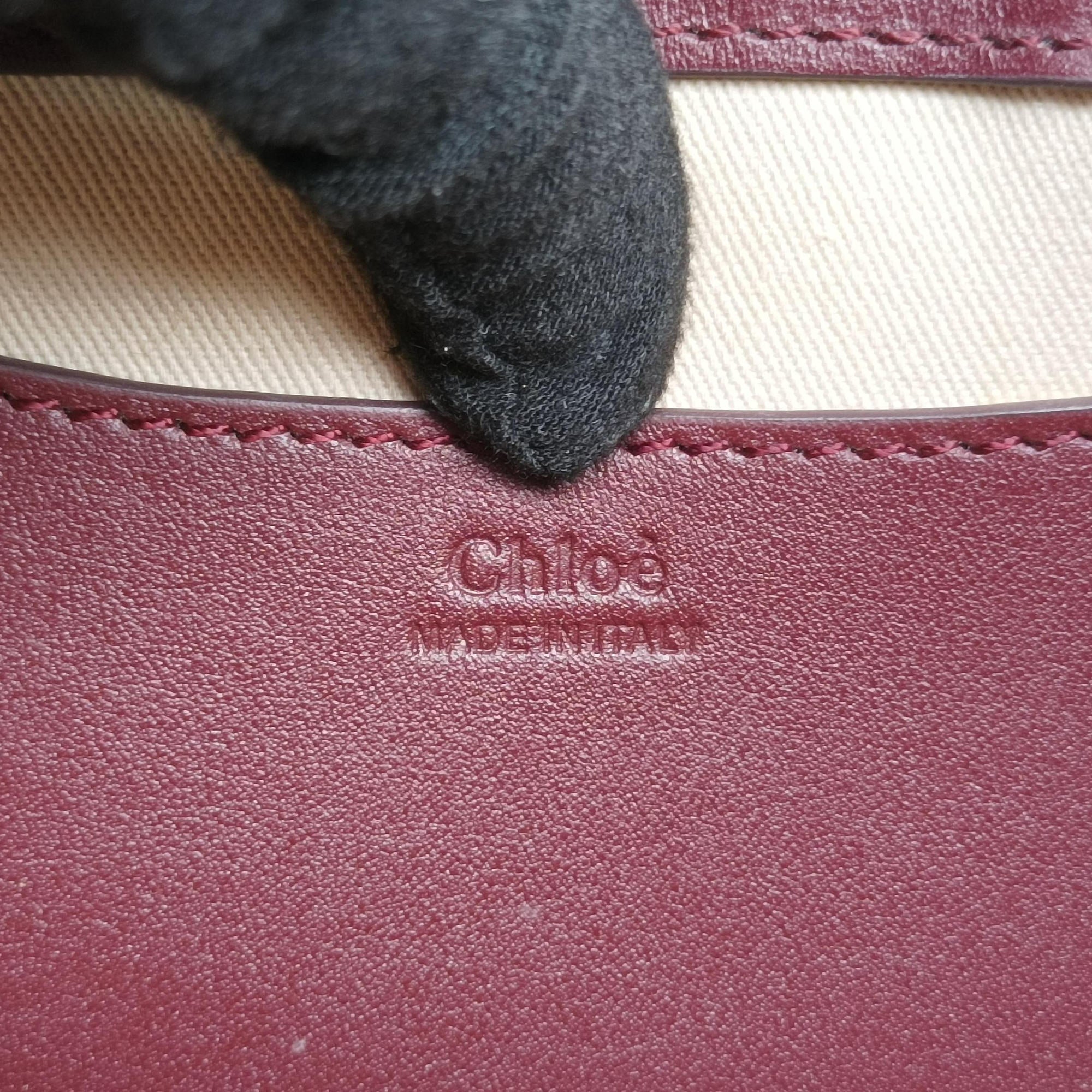Pre-owned Chloe Tess Burgundy Leather × Suede  shoulderbag | stylenewstar