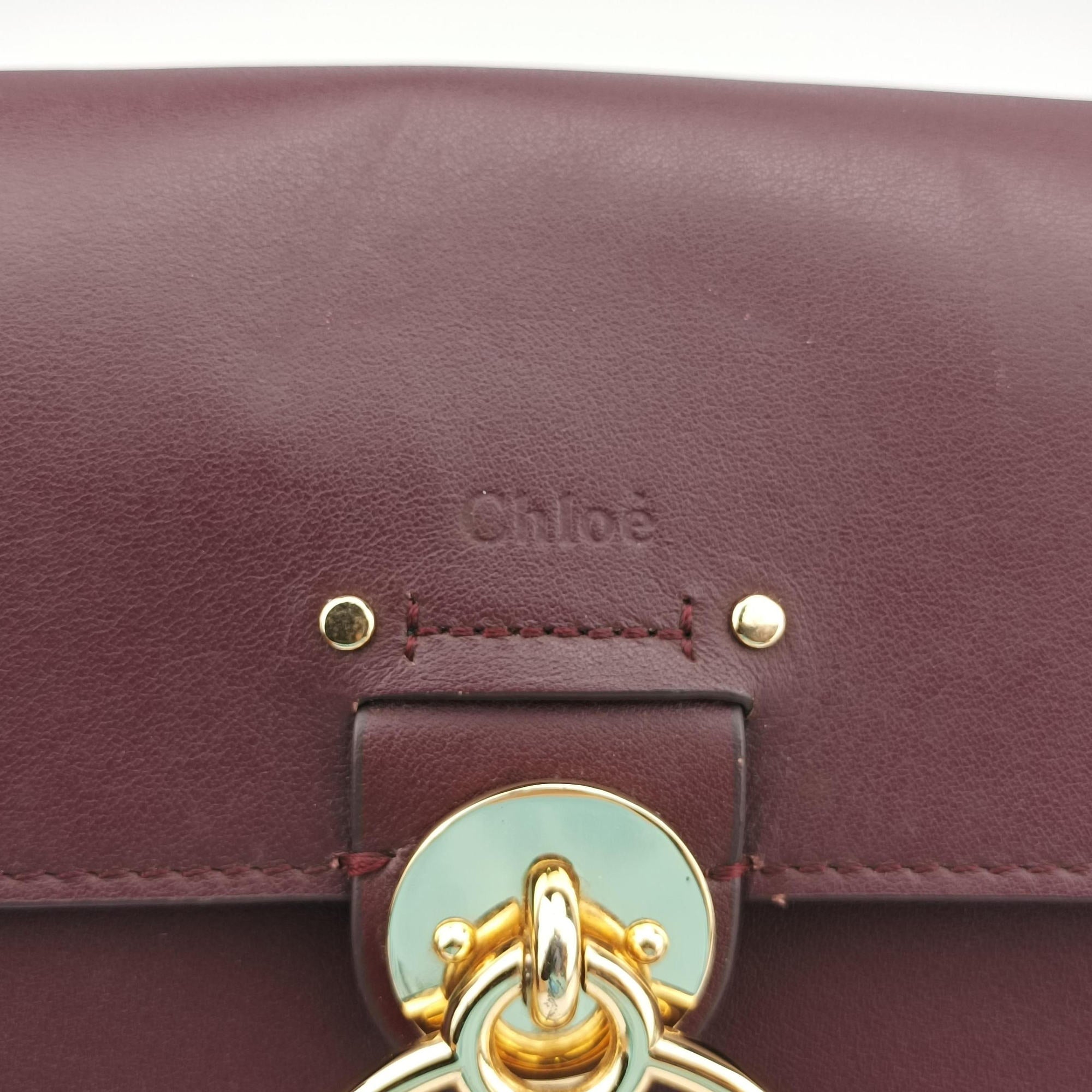 Pre-owned Chloe Tess Burgundy Leather × Suede  shoulderbag | stylenewstar
