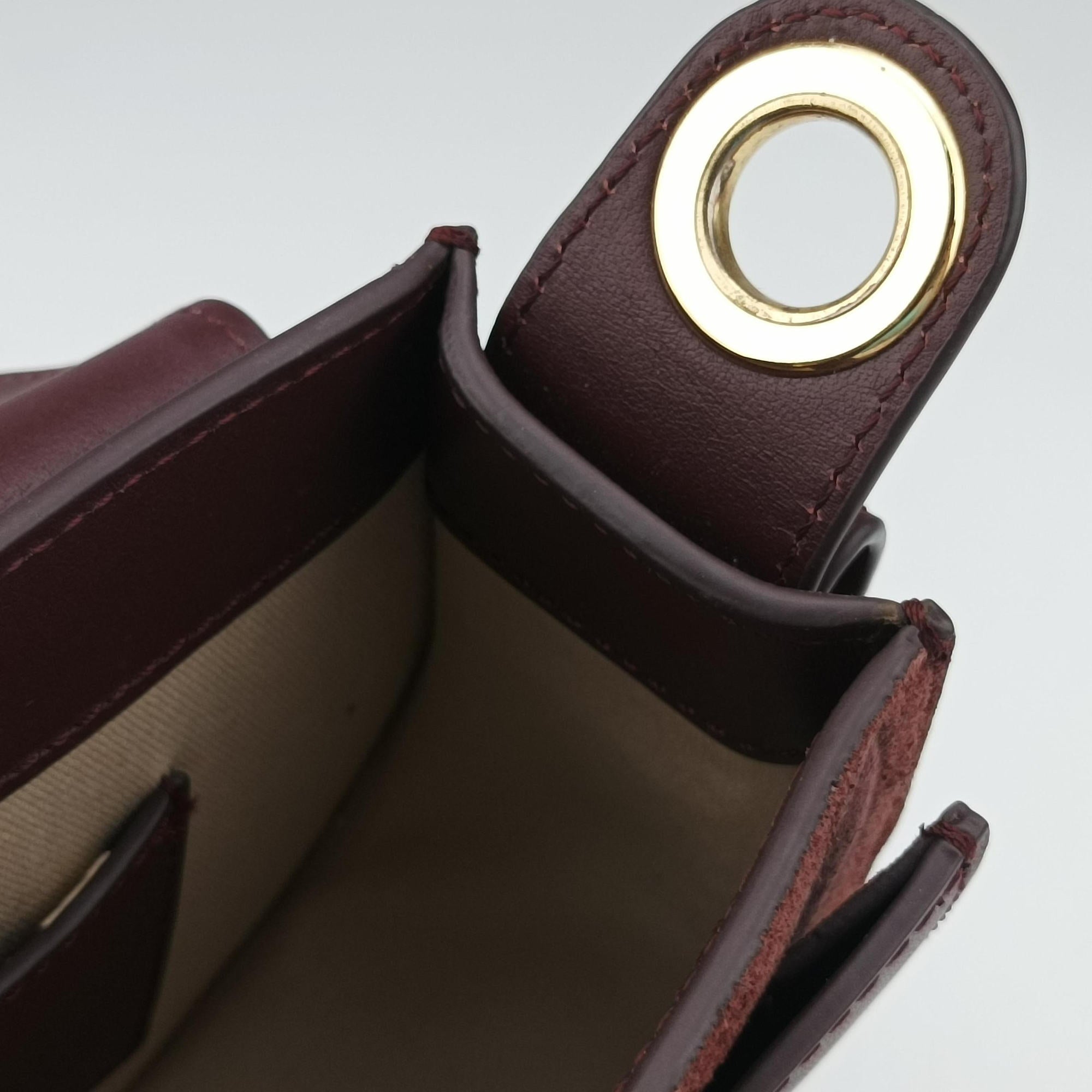 Pre-owned Chloe Tess Burgundy Leather × Suede  shoulderbag | stylenewstar