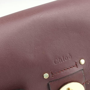 Pre-owned Chloe Tess Burgundy Leather × Suede  shoulderbag | stylenewstar