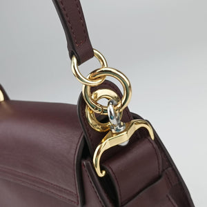 Pre-owned Chloe Tess Burgundy Leather × Suede  shoulderbag | stylenewstar