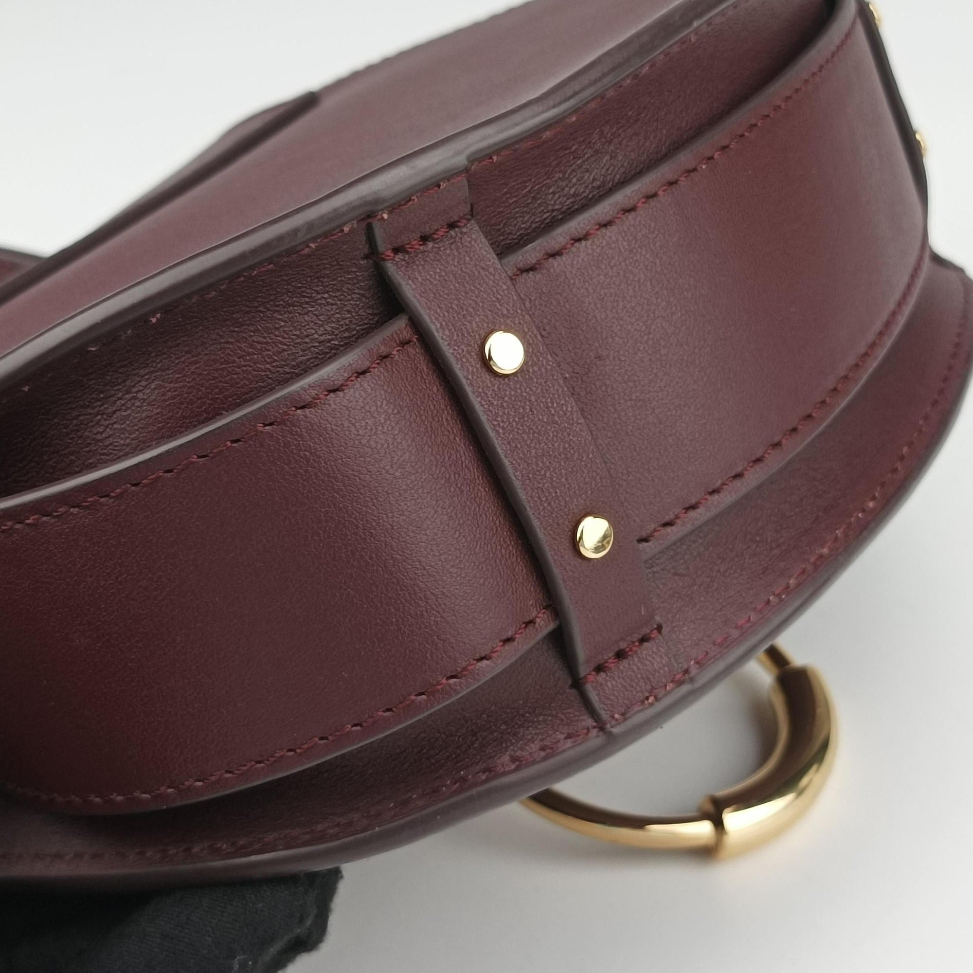Pre-owned Chloe Tess Burgundy Leather × Suede  shoulderbag | stylenewstar
