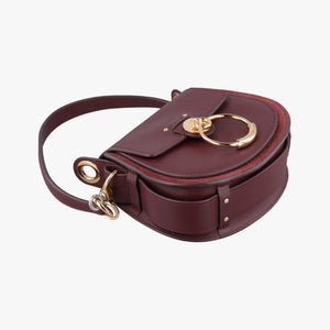 Pre-owned Chloe Tess Burgundy Leather × Suede  shoulderbag | stylenewstar