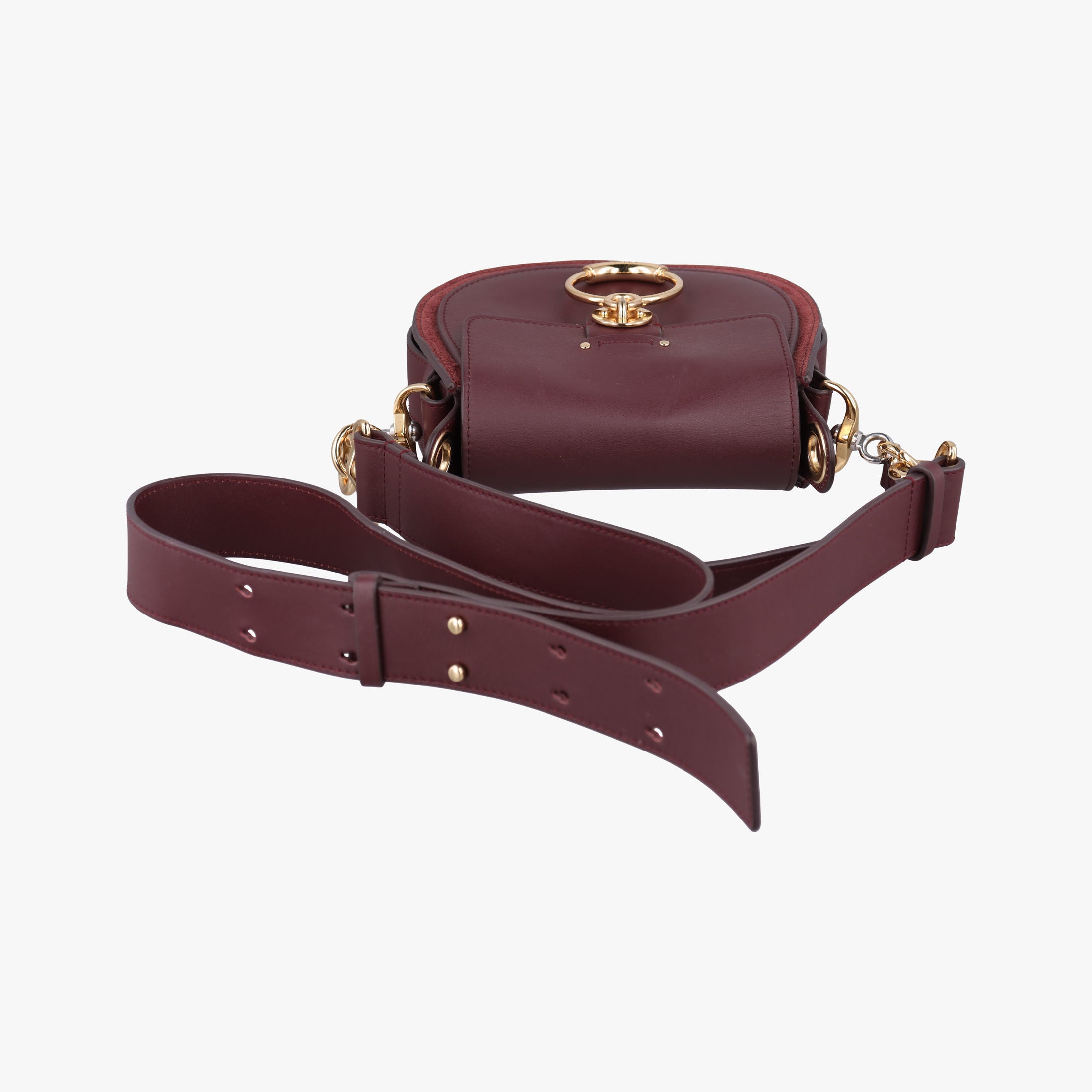 Pre-owned Chloe Tess Burgundy Leather × Suede  shoulderbag | stylenewstar