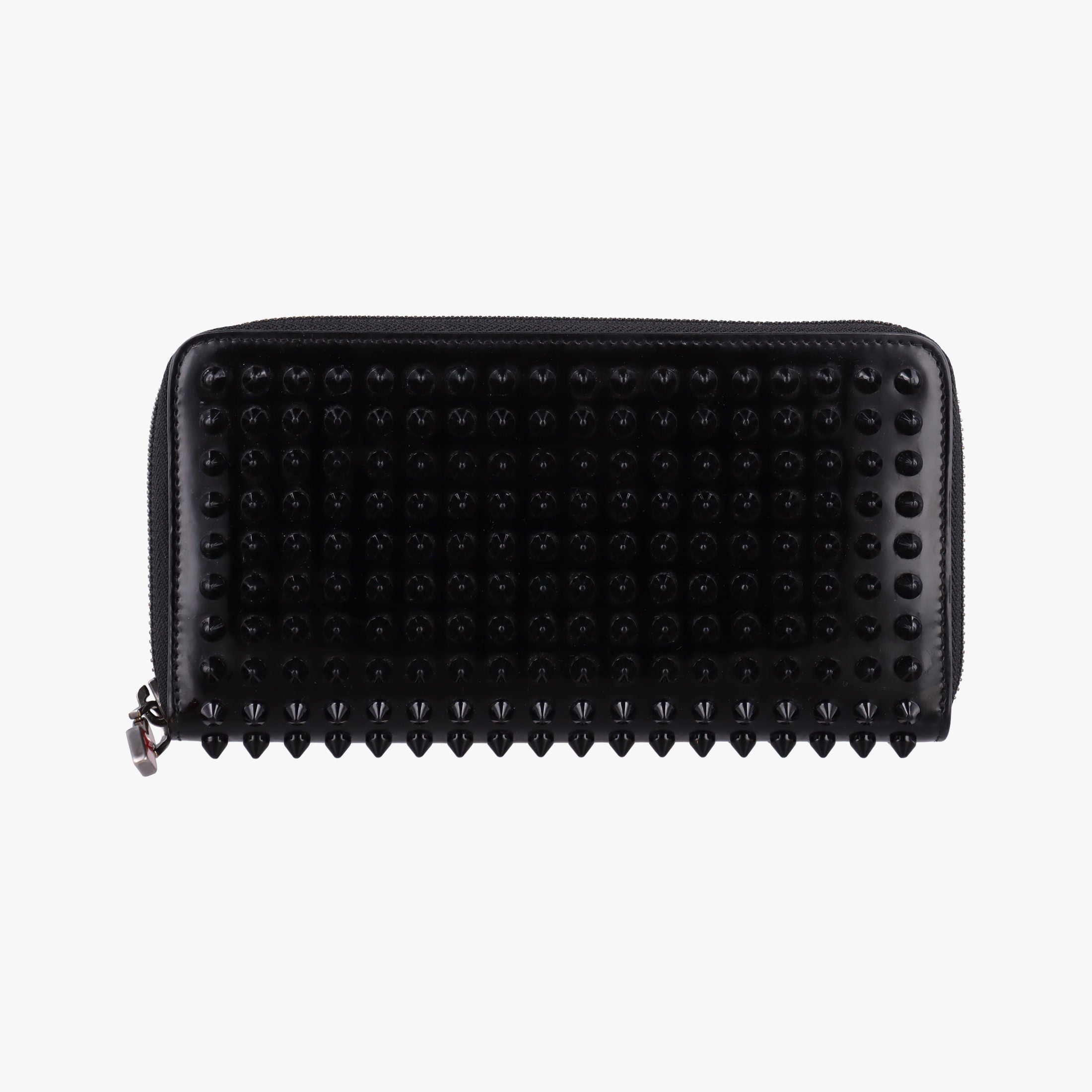 Pre-owned Christian Louboutin Studded Panettone Black Leather  clutchbag | stylenewstar