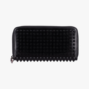 Pre-owned Christian Louboutin Studded Panettone Black Leather  clutchbag | stylenewstar