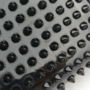 Pre-owned Christian Louboutin Studded Panettone Black Leather  clutchbag | stylenewstar