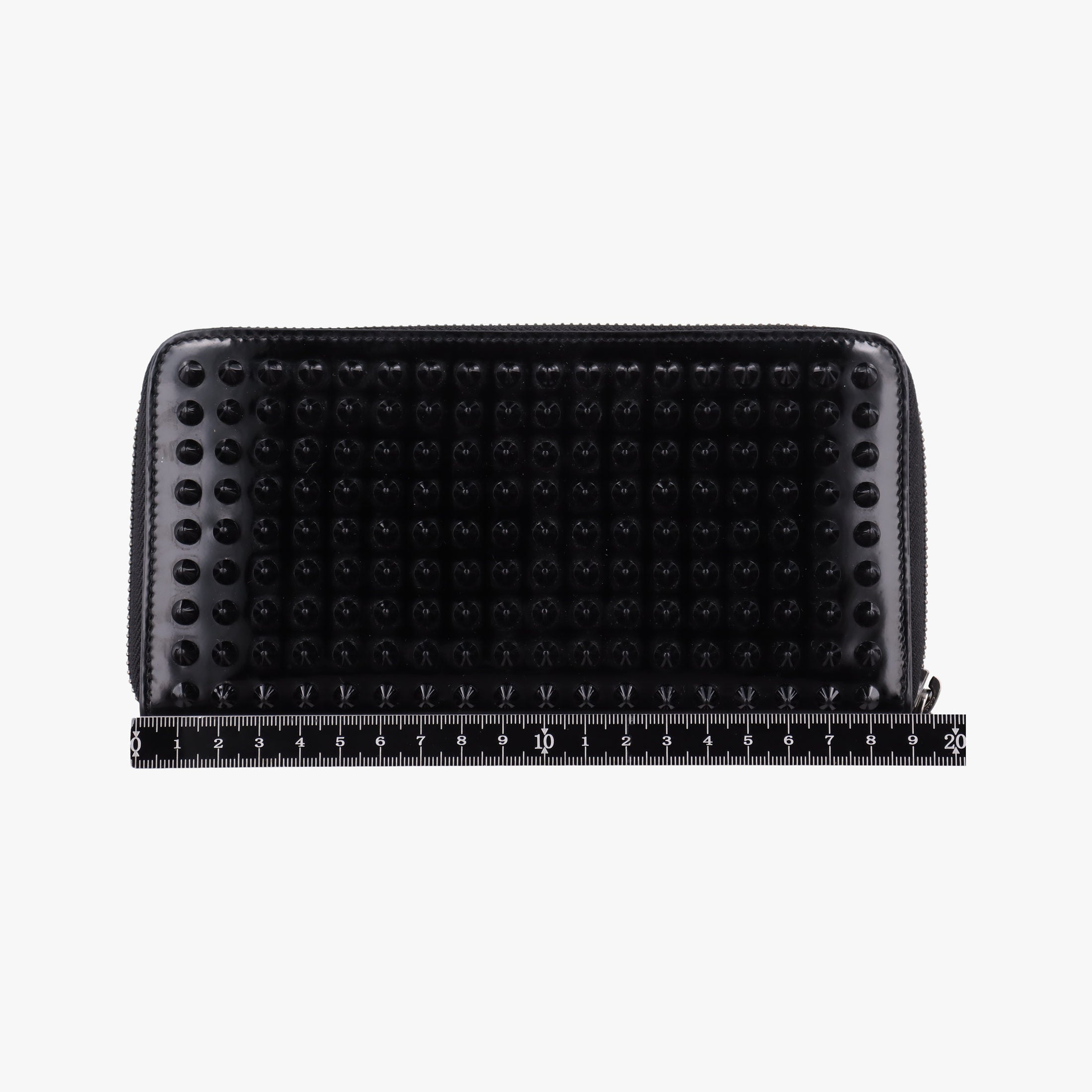 Pre-owned Christian Louboutin Studded Panettone Black Leather  clutchbag | stylenewstar