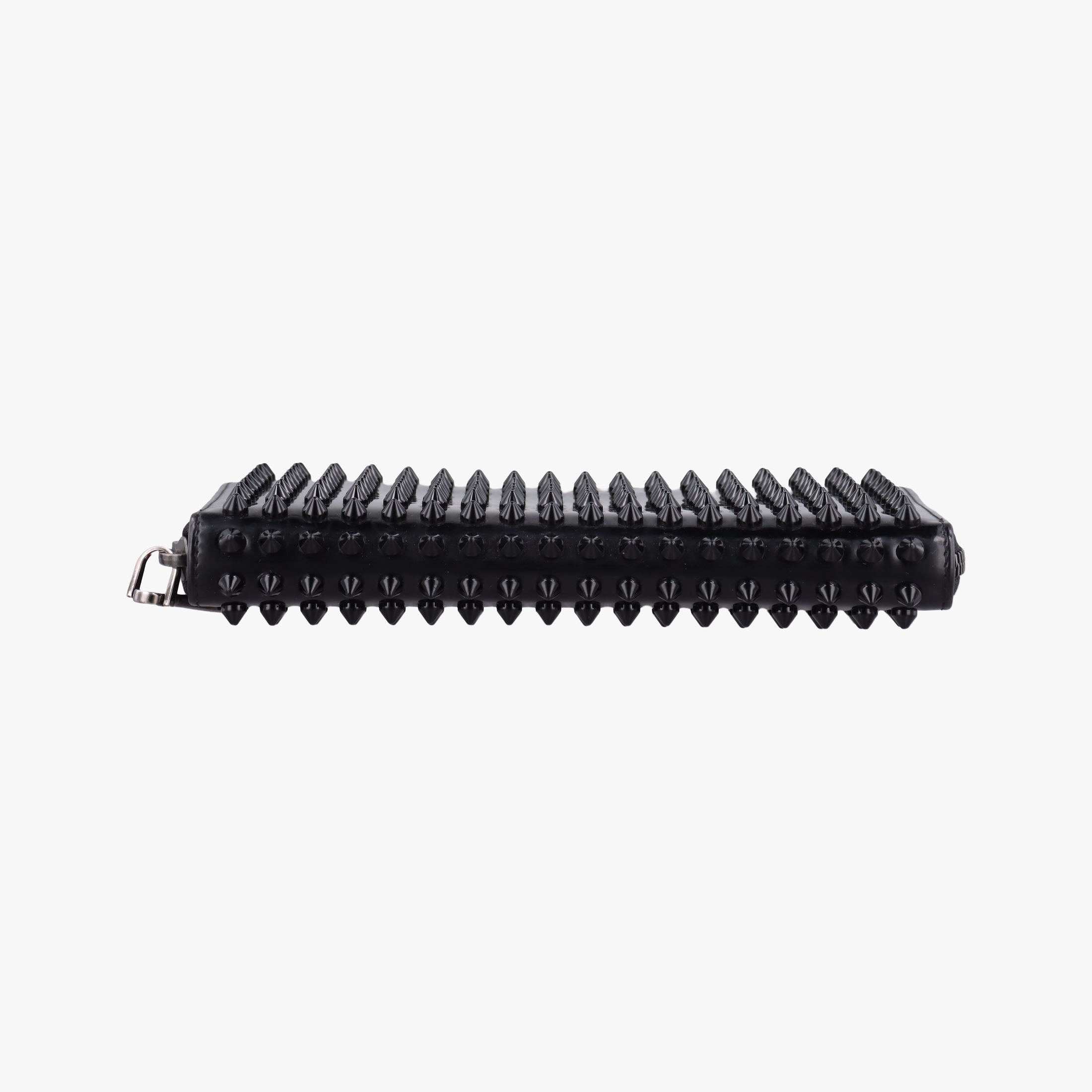 Pre-owned Christian Louboutin Studded Panettone Black Leather  clutchbag | stylenewstar