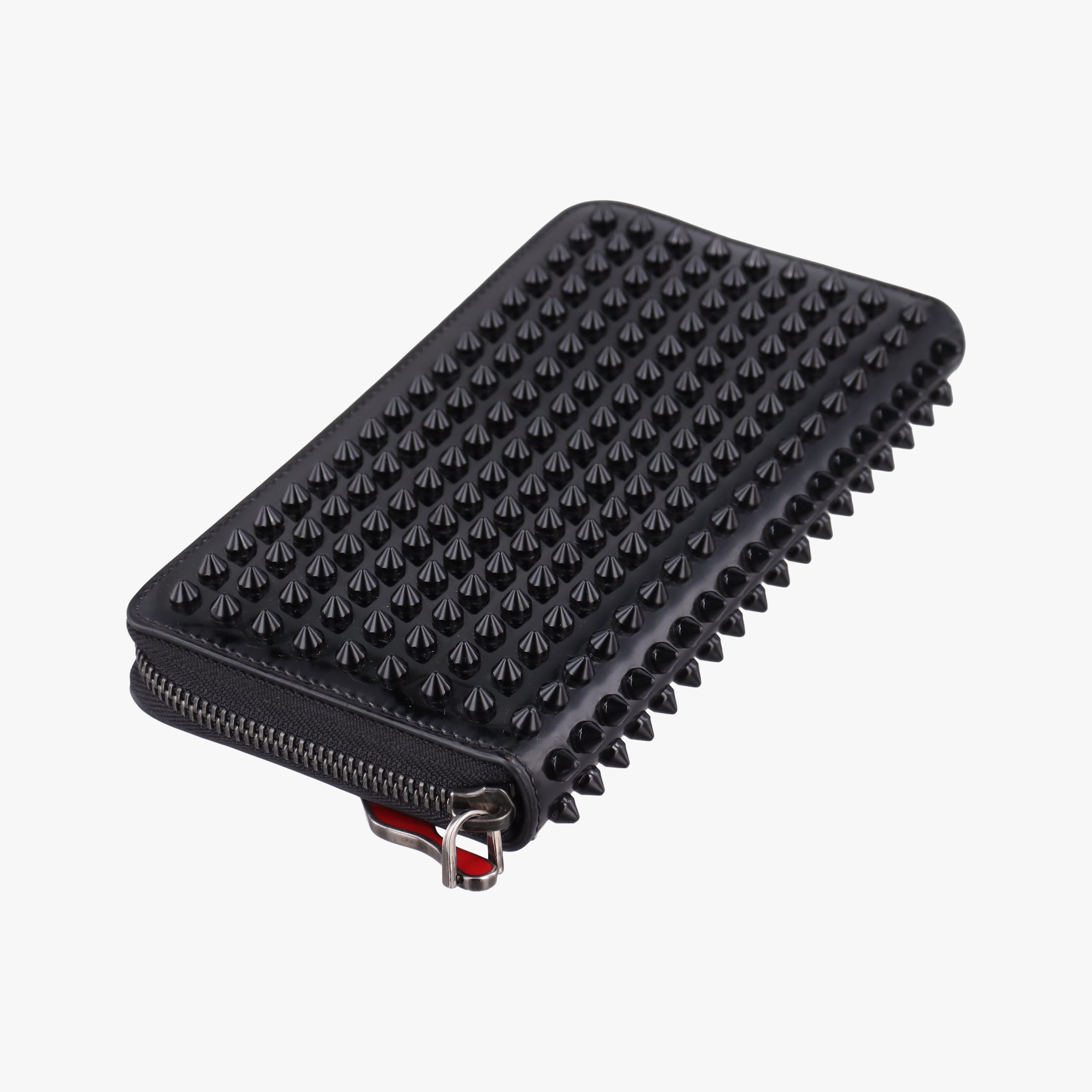 Pre-owned Christian Louboutin Studded Panettone Black Leather  clutchbag | stylenewstar