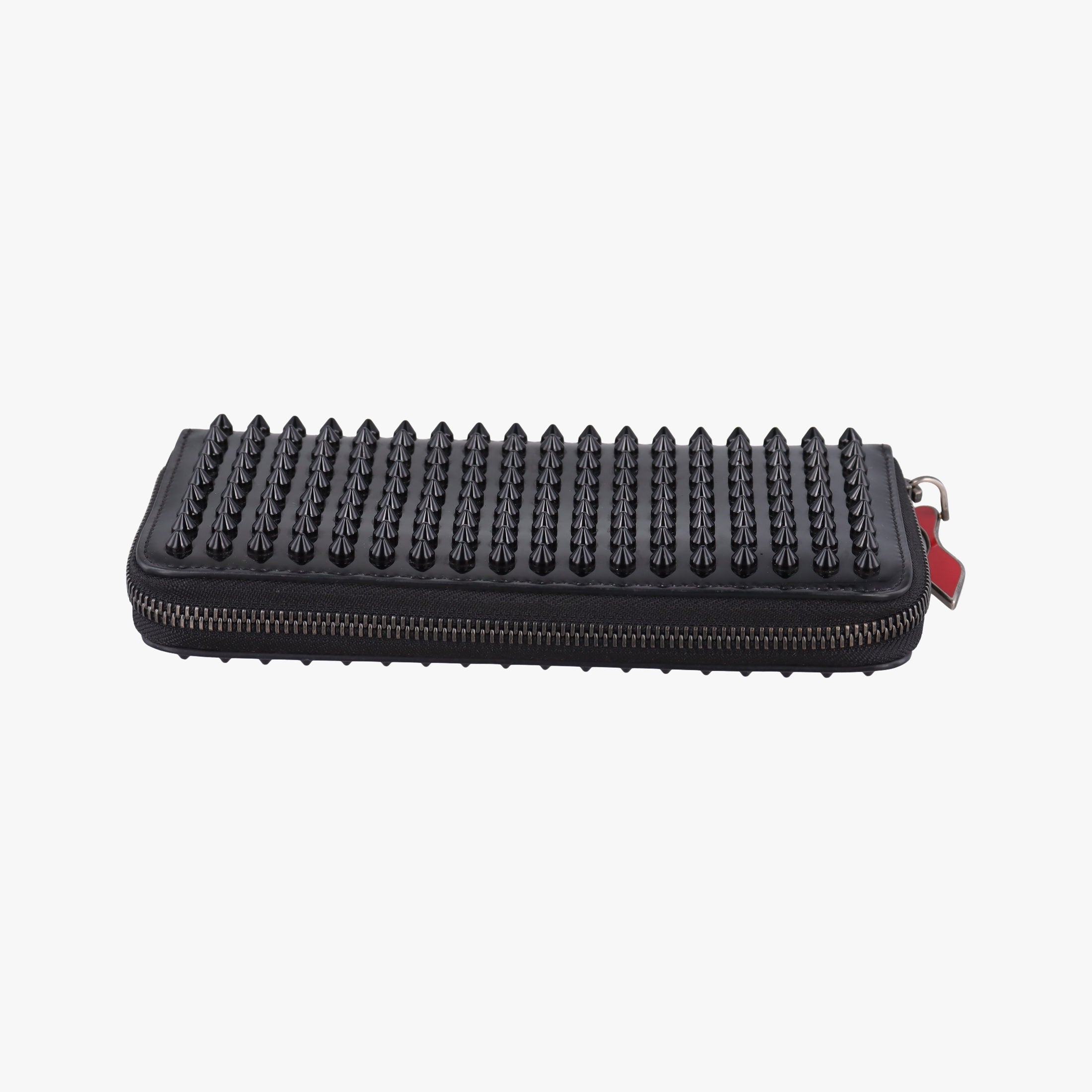 Pre-owned Christian Louboutin Studded Panettone Black Leather  clutchbag | stylenewstar