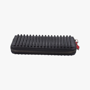 Pre-owned Christian Louboutin Studded Panettone Black Leather  clutchbag | stylenewstar