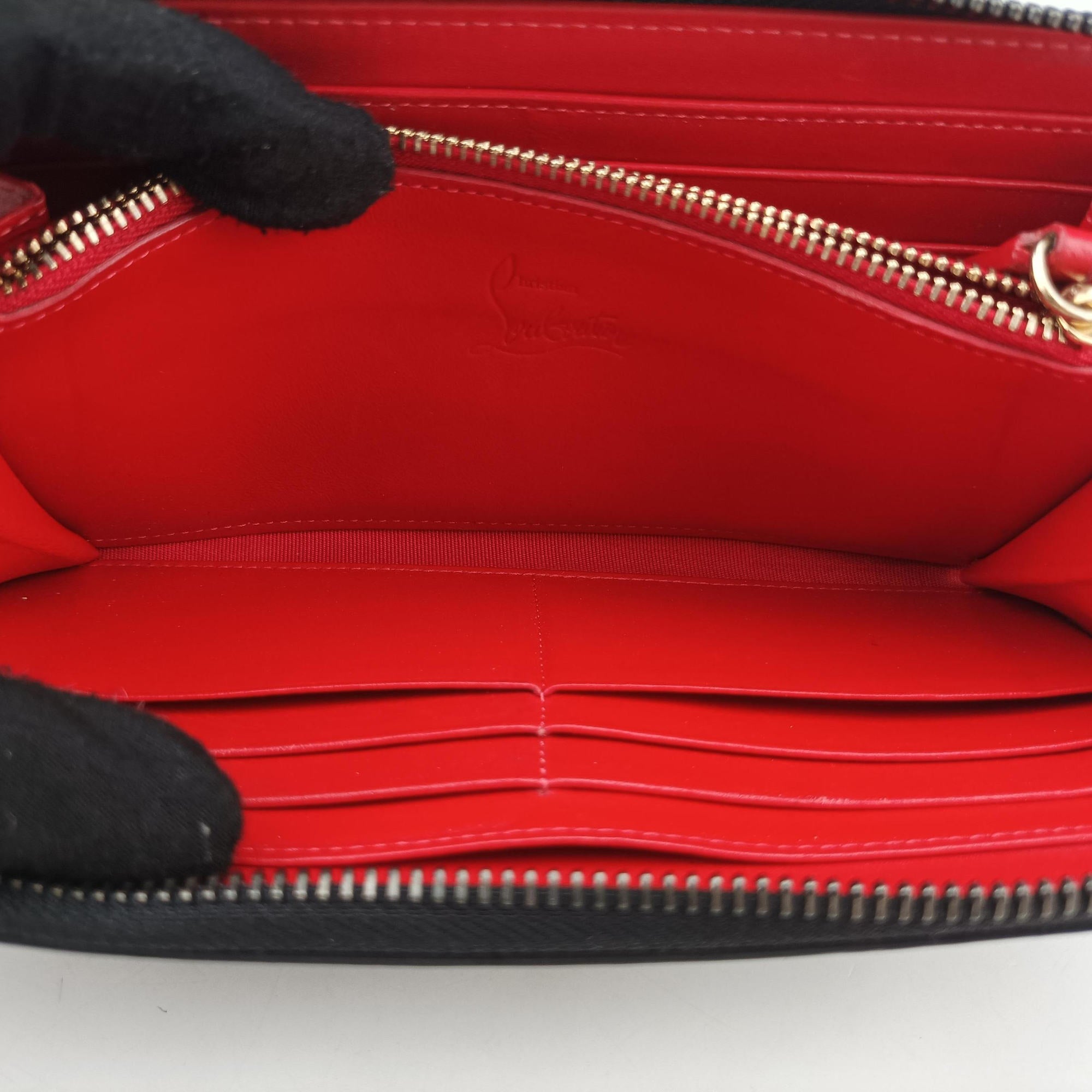 Pre-owned Christian Louboutin Studded Panettone Black Leather  clutchbag | stylenewstar