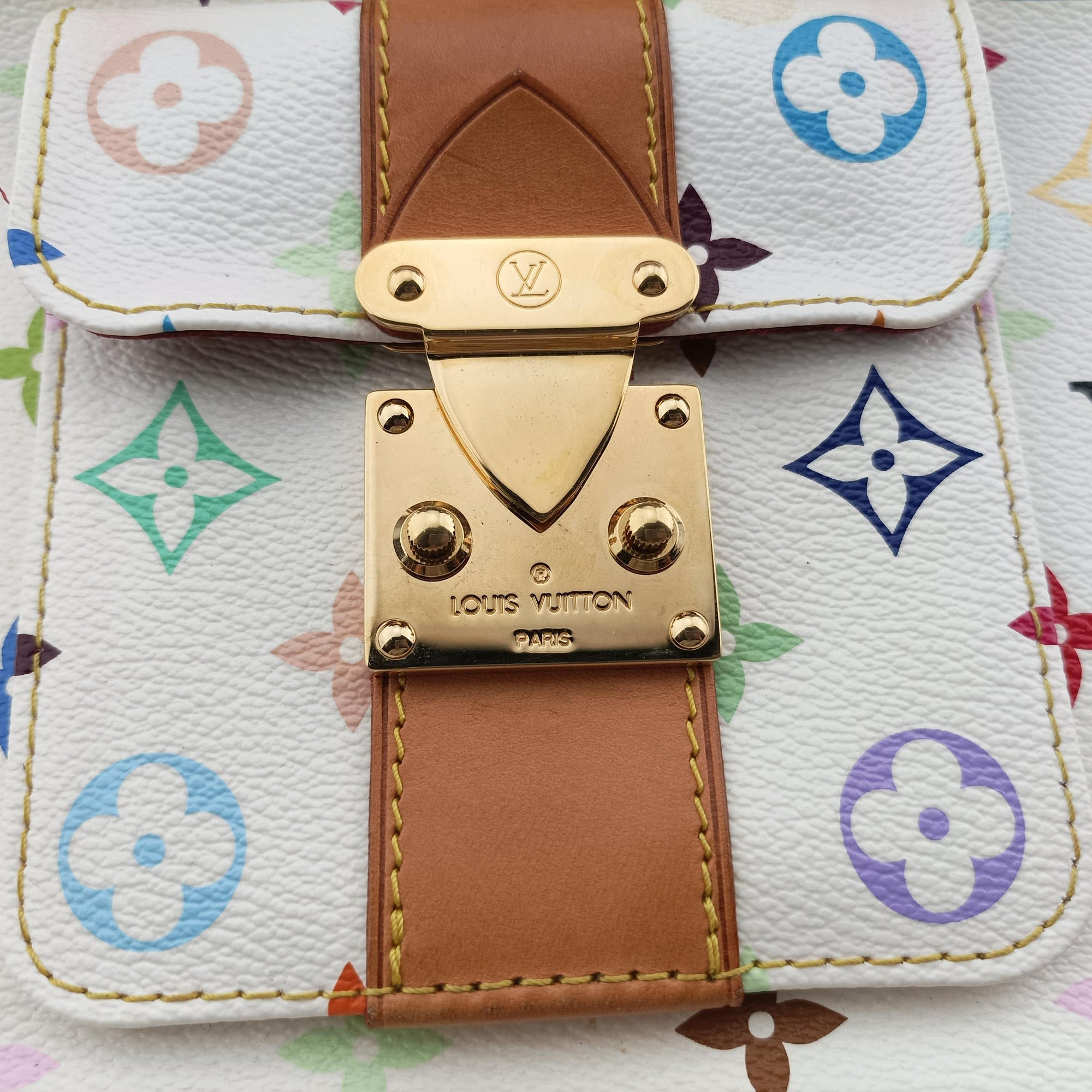 Secondhand Louis Vuitton Alma GM white Monogram Multicolor M40441 handbag | stylenewstar