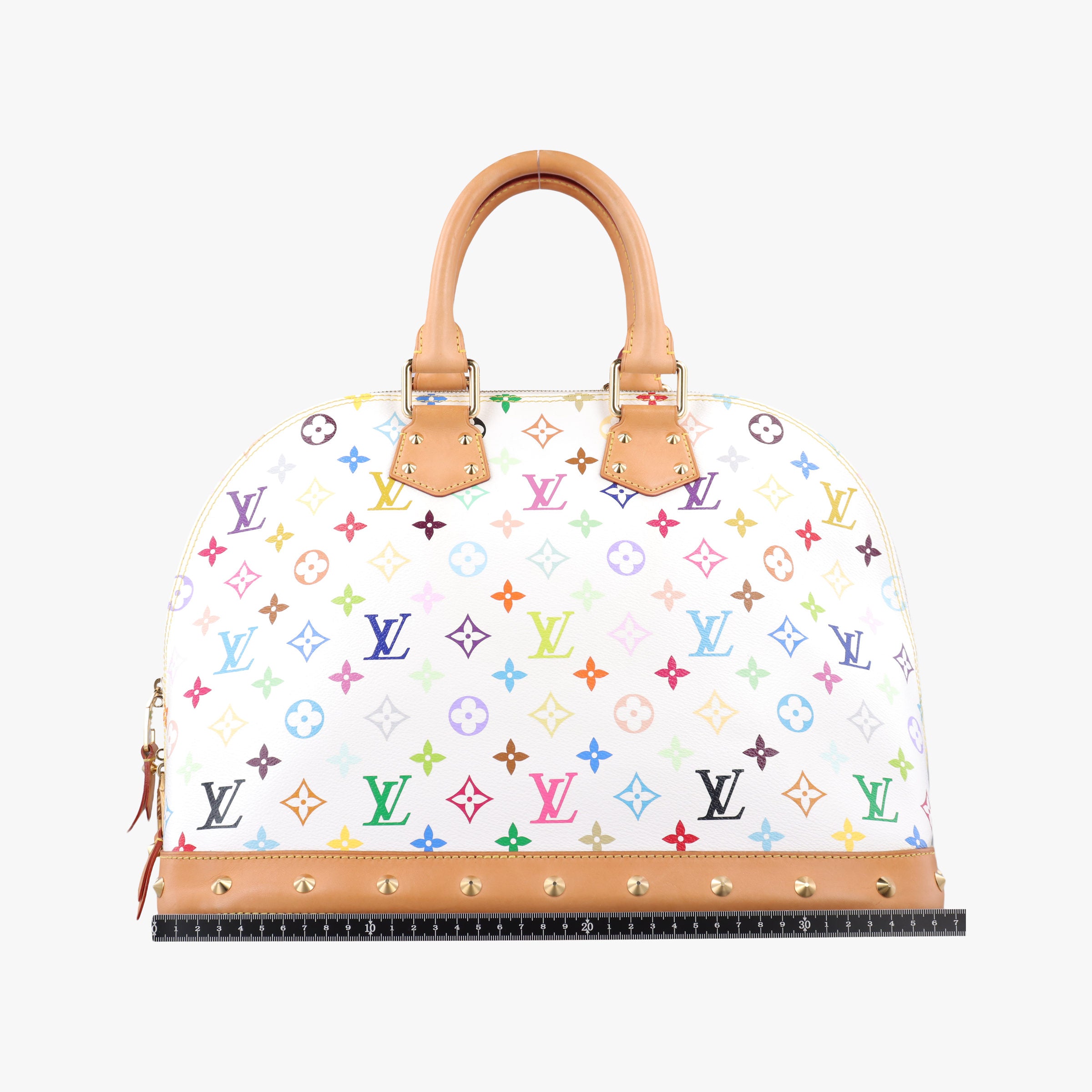 Secondhand Louis Vuitton Alma GM white Monogram Multicolor M40441 handbag | stylenewstar
