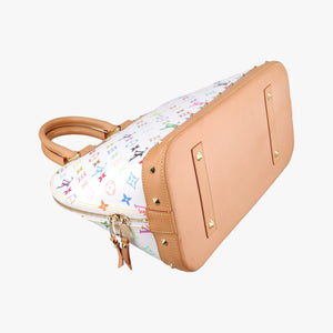 Secondhand Louis Vuitton Alma GM white Monogram Multicolor M40441 handbag | stylenewstar