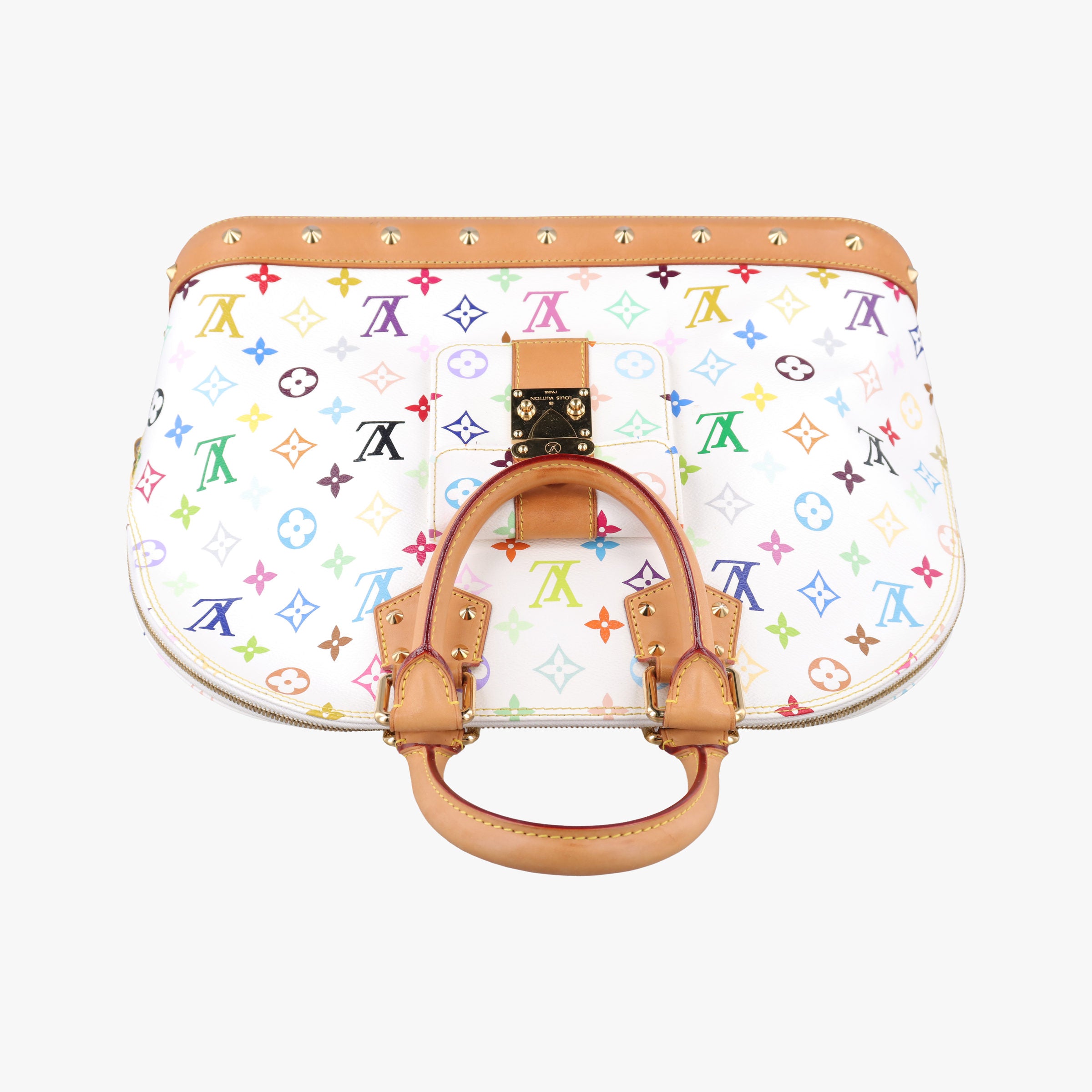 Secondhand Louis Vuitton Alma GM white Monogram Multicolor M40441 handbag | stylenewstar