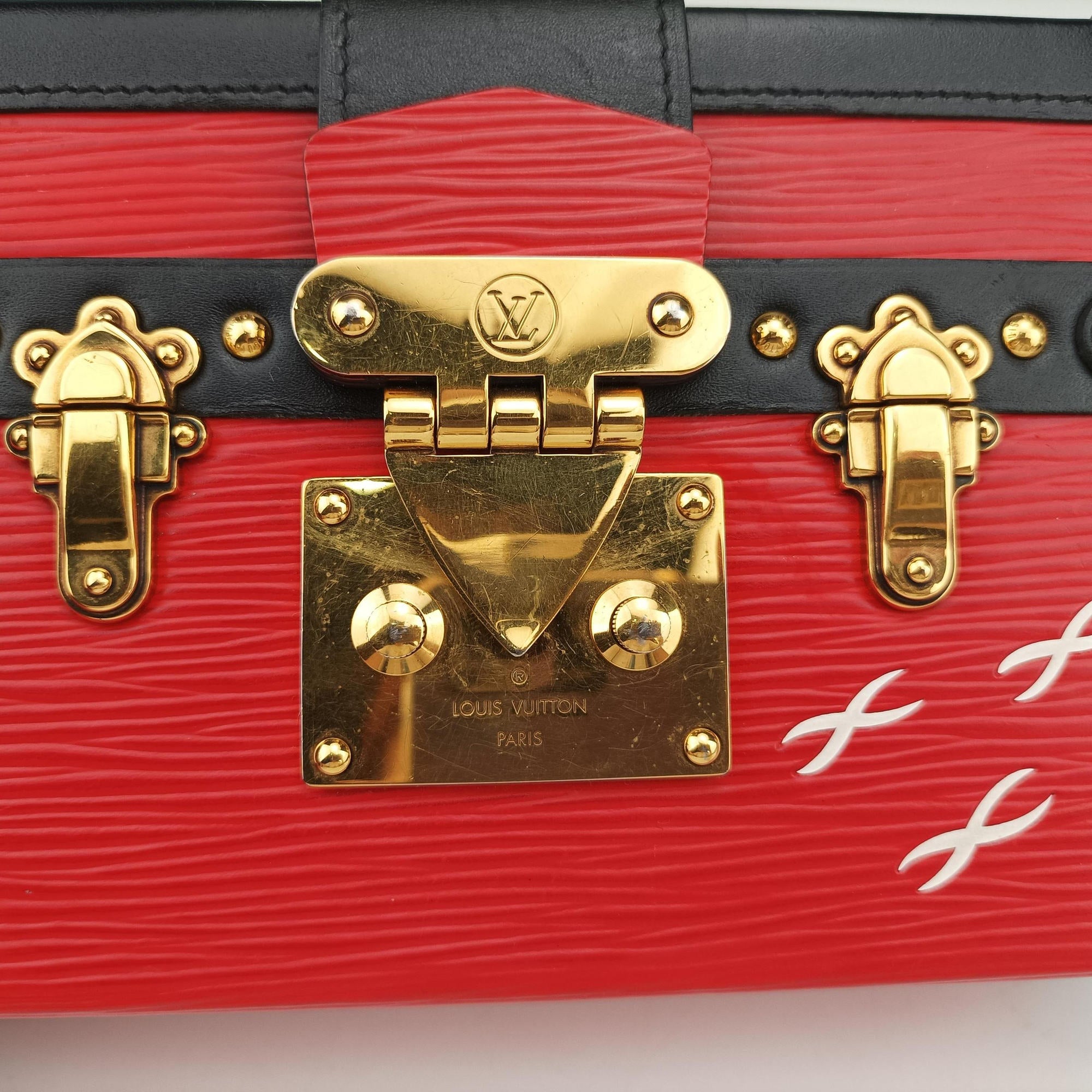Secondhand Louis Vuitton PETITE MALLE Noir×COQUELICOT epi×Leather M54651 shoulderbag | stylenewstar