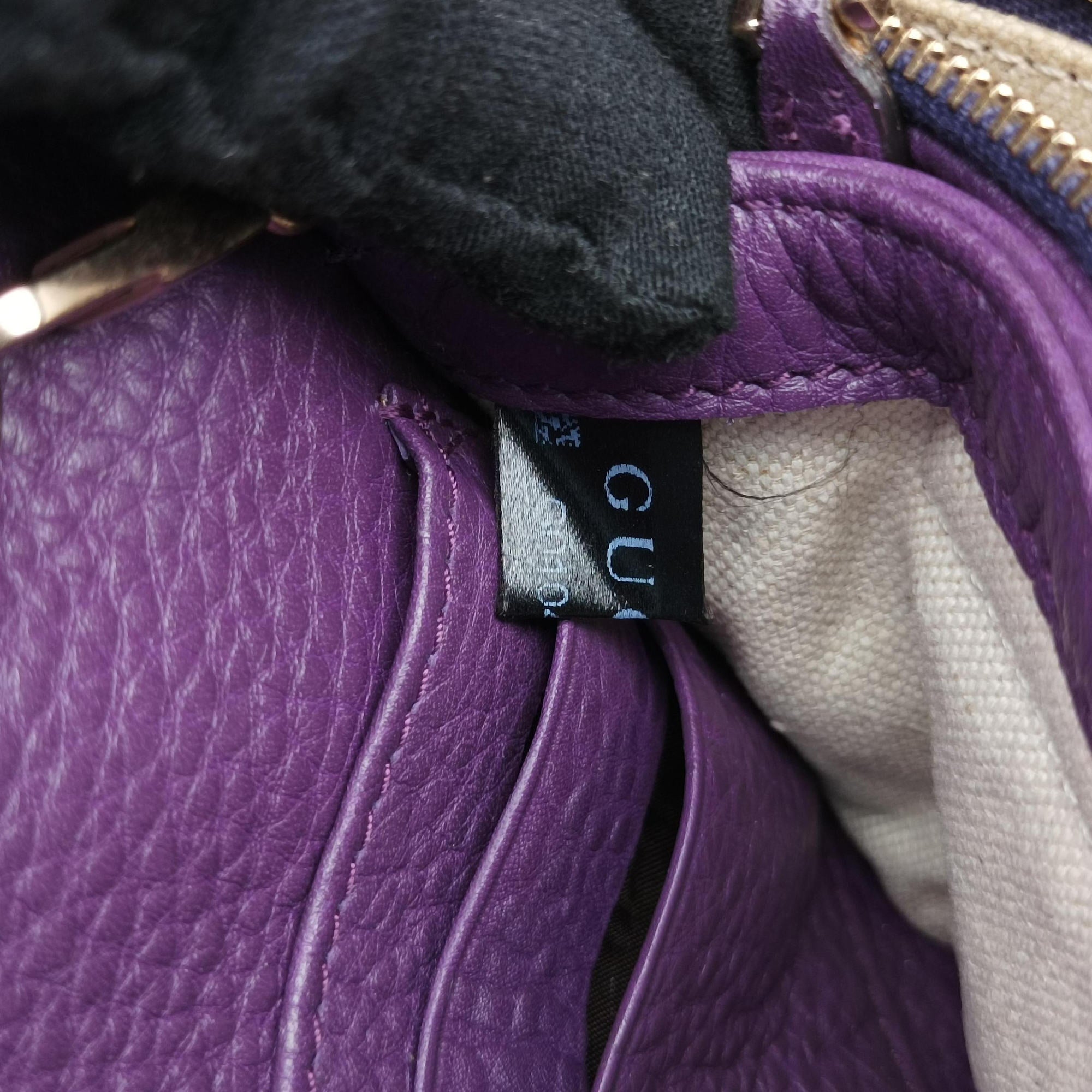 Pre-owned Gucci Broadway Purple Leather 283061 shoulderbag | stylenewstar