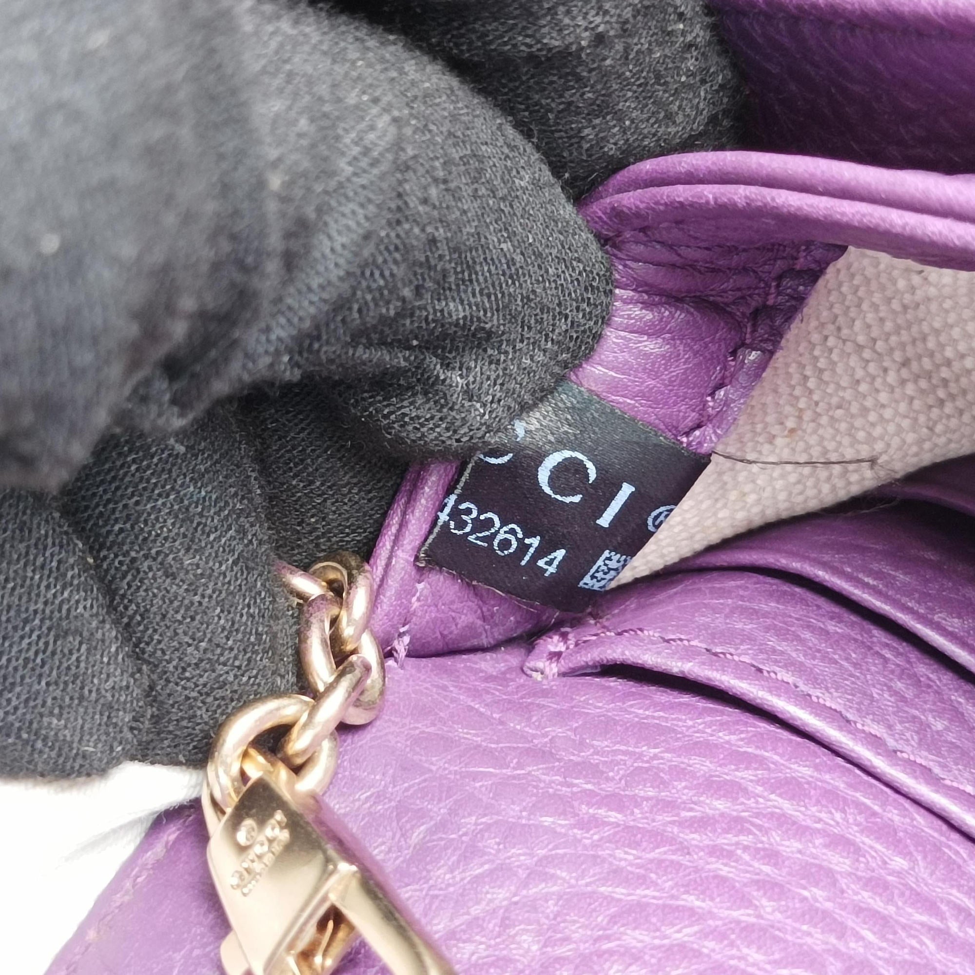 Pre-owned Gucci Broadway Purple Leather 283061 shoulderbag | stylenewstar