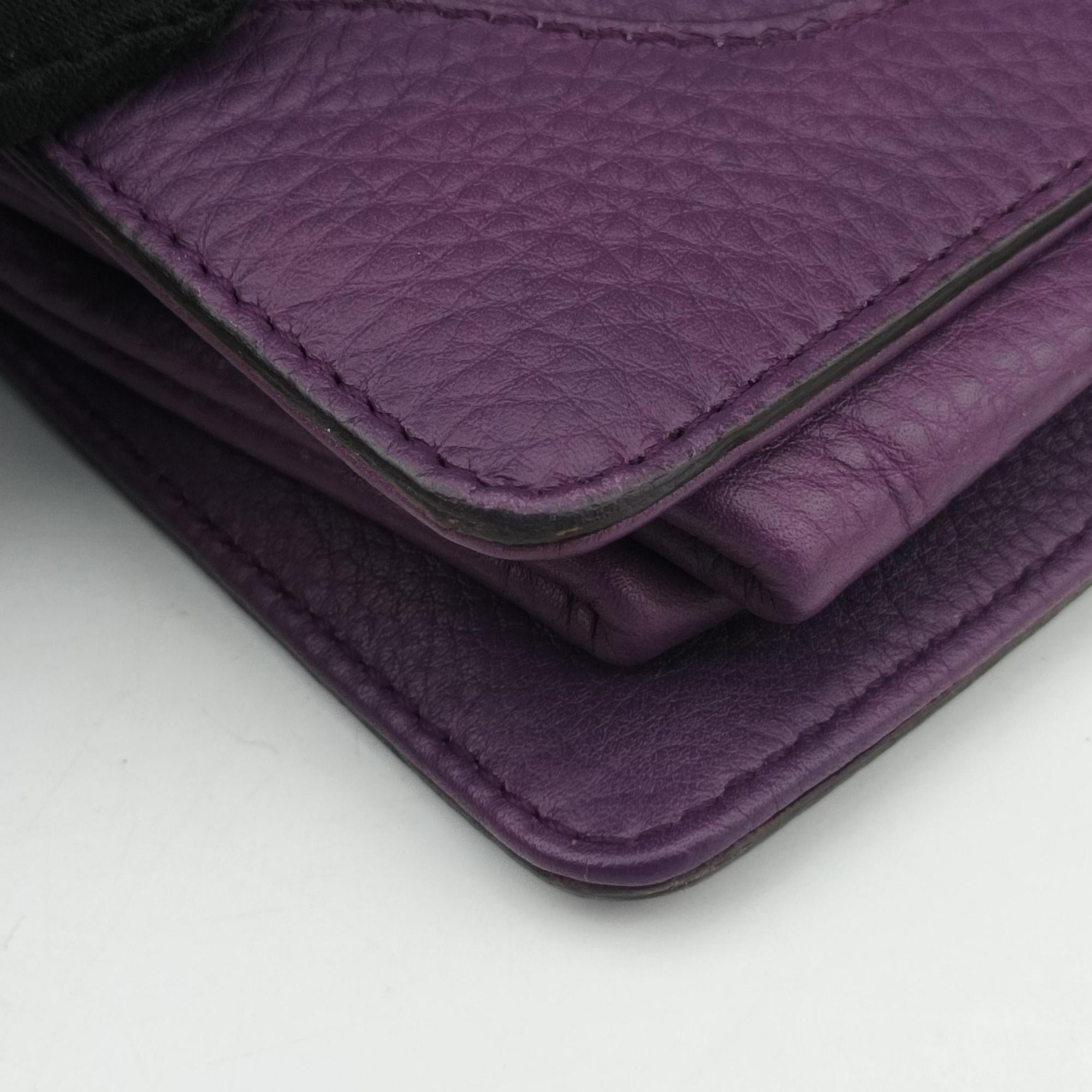 Pre-owned Gucci Broadway Purple Leather 283061 shoulderbag | stylenewstar