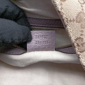 Pre-owned Gucci New Jackie Beige x Brown Canvas×Leather 246907 shoulderbag | stylenewstar
