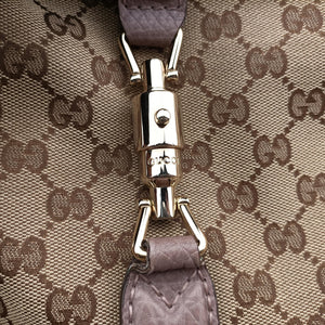 Pre-owned Gucci New Jackie Beige x Brown Canvas×Leather 246907 shoulderbag | stylenewstar