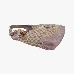 Pre-owned Gucci New Jackie Beige x Brown Canvas×Leather 246907 shoulderbag | stylenewstar