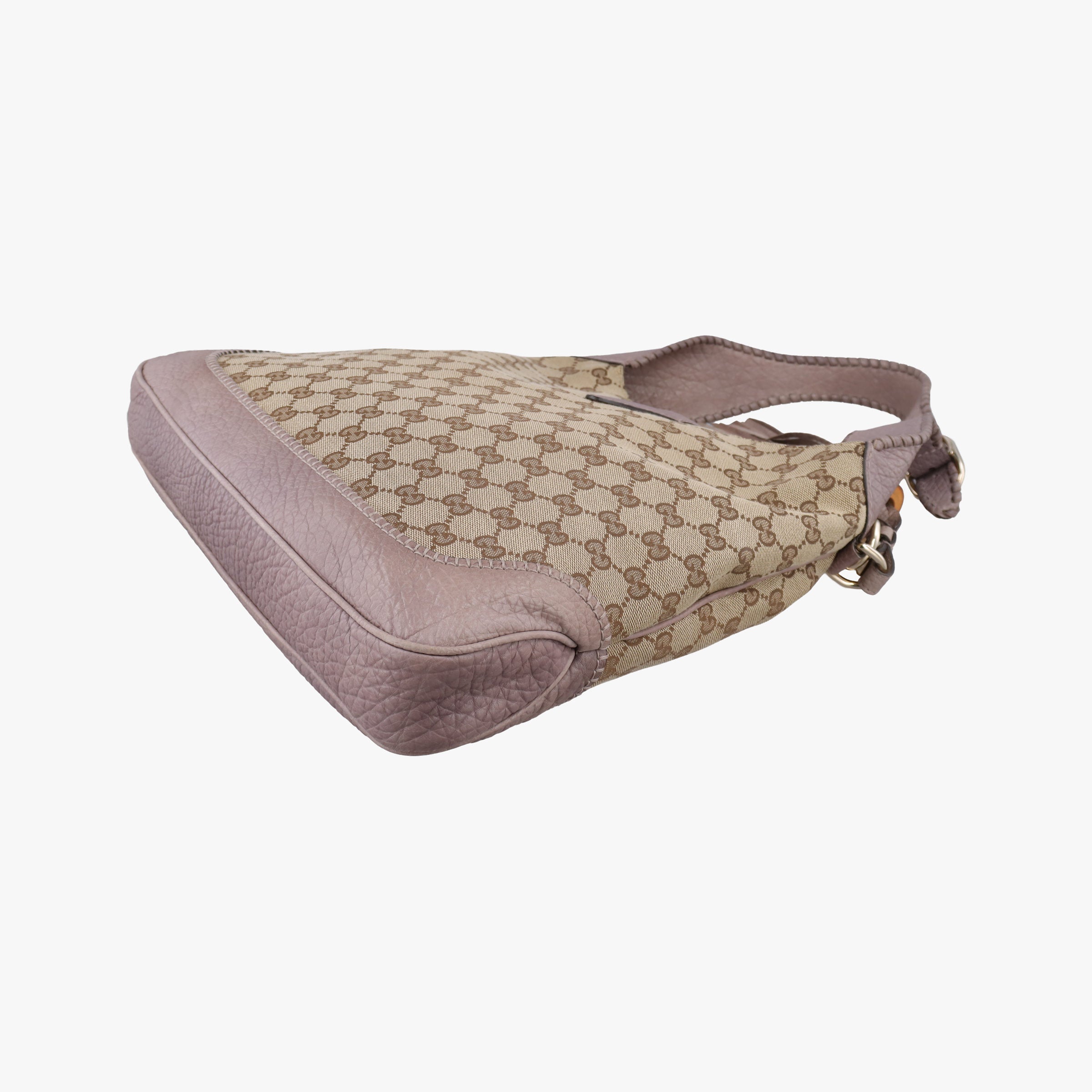 Pre-owned Gucci New Jackie Beige x Brown Canvas×Leather 246907 shoulderbag | stylenewstar