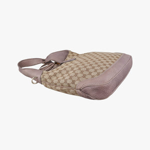 Pre-owned Gucci New Jackie Beige x Brown Canvas×Leather 246907 shoulderbag | stylenewstar