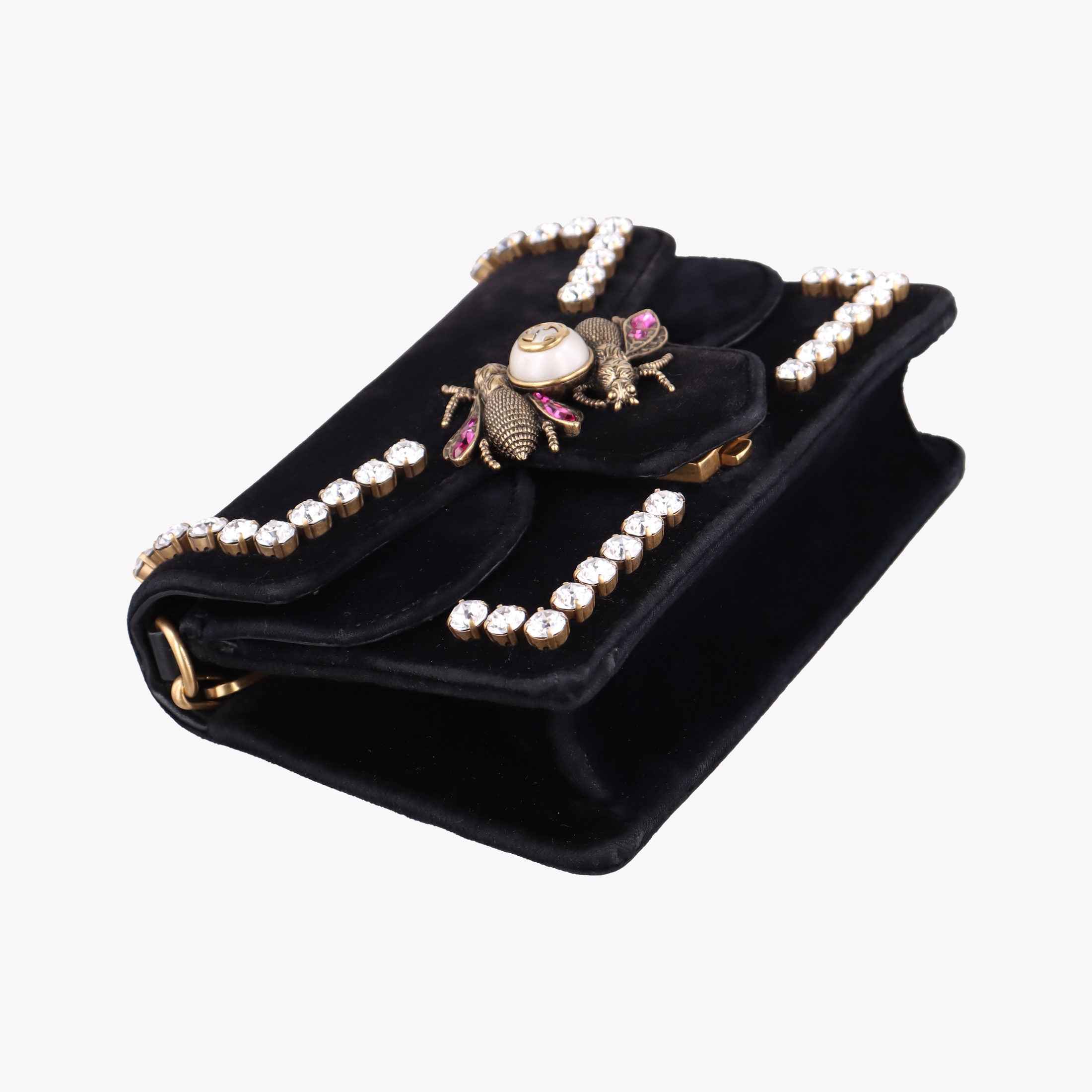 Pre-owned Gucci Broadway Black velour 489218 shoulderbag | stylenewstar
