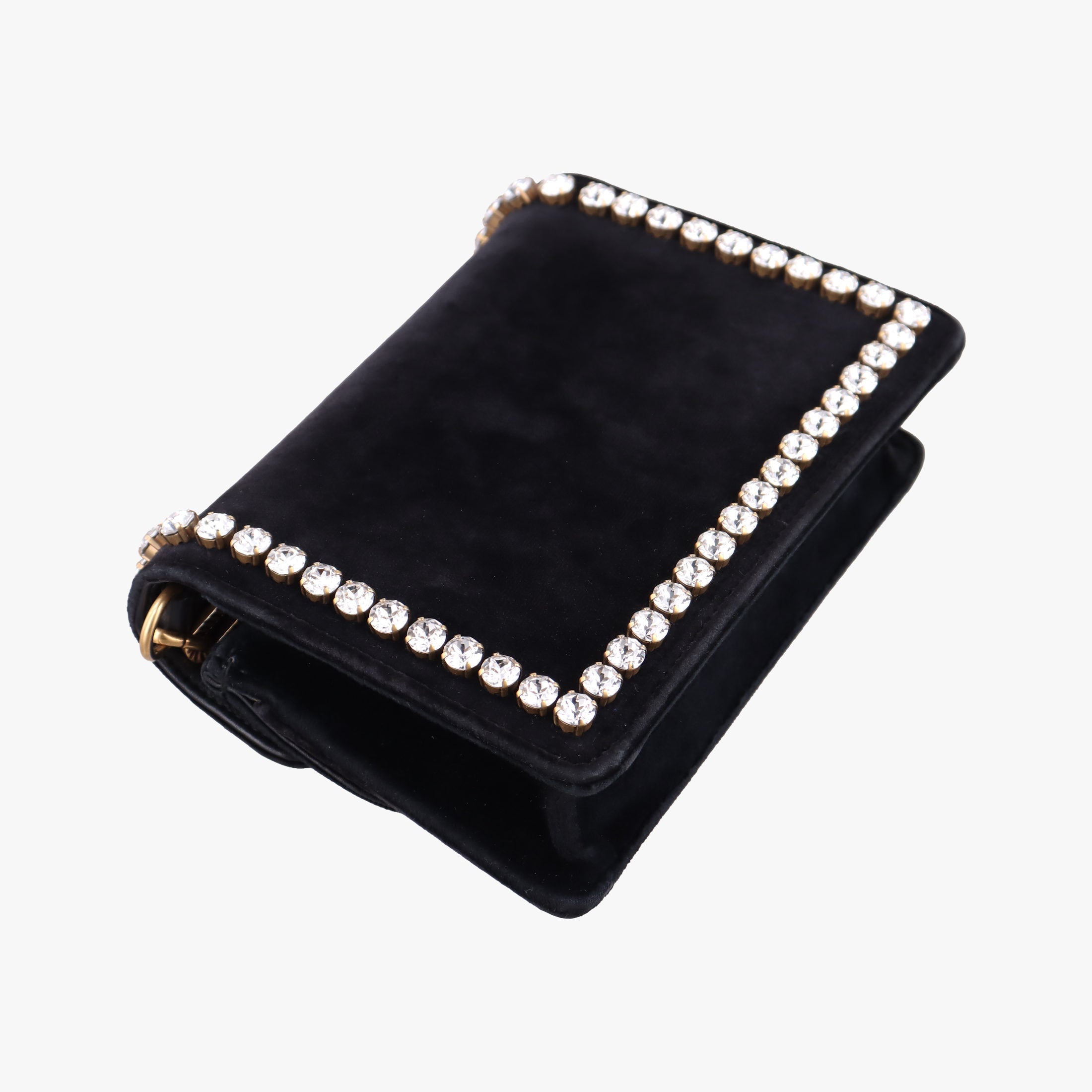 Pre-owned Gucci Broadway Black velour 489218 shoulderbag | stylenewstar