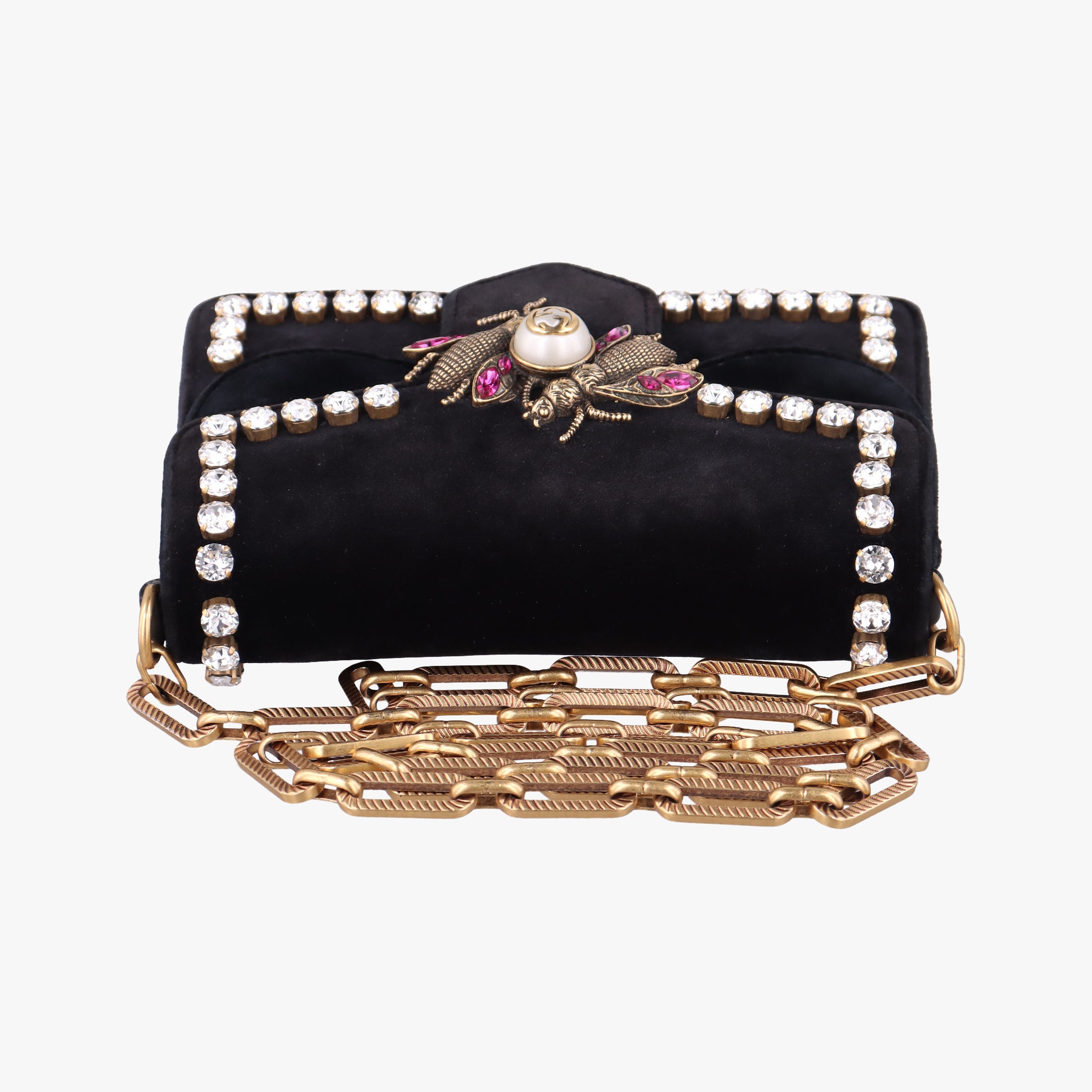 Pre-owned Gucci Broadway Black velour 489218 shoulderbag | stylenewstar