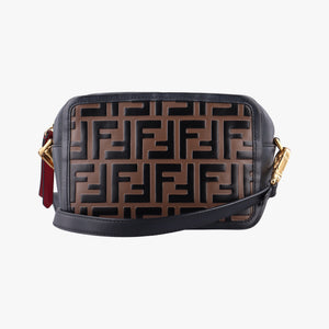 Vintage Fendi Cam Camera Brown x Black Leather 8BS019 shoulderbag | stylenewstar