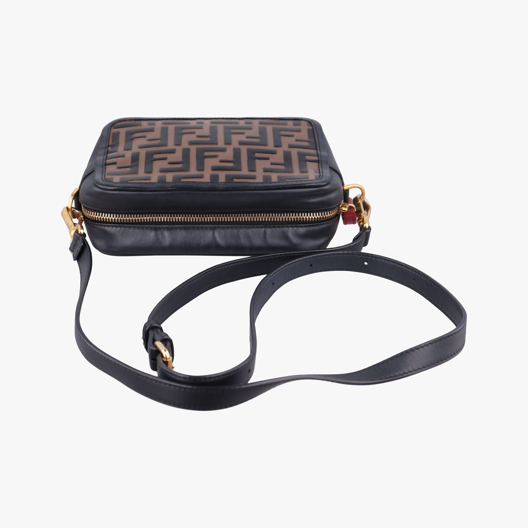Vintage Fendi Cam Camera Brown x Black Leather 8BS019 shoulderbag | stylenewstar