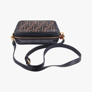 Vintage Fendi Cam Camera Brown x Black Leather 8BS019 shoulderbag | stylenewstar