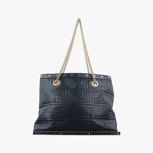 Vintage VERSACE Medusa quilted Navy Leather  handbag | stylenewstar