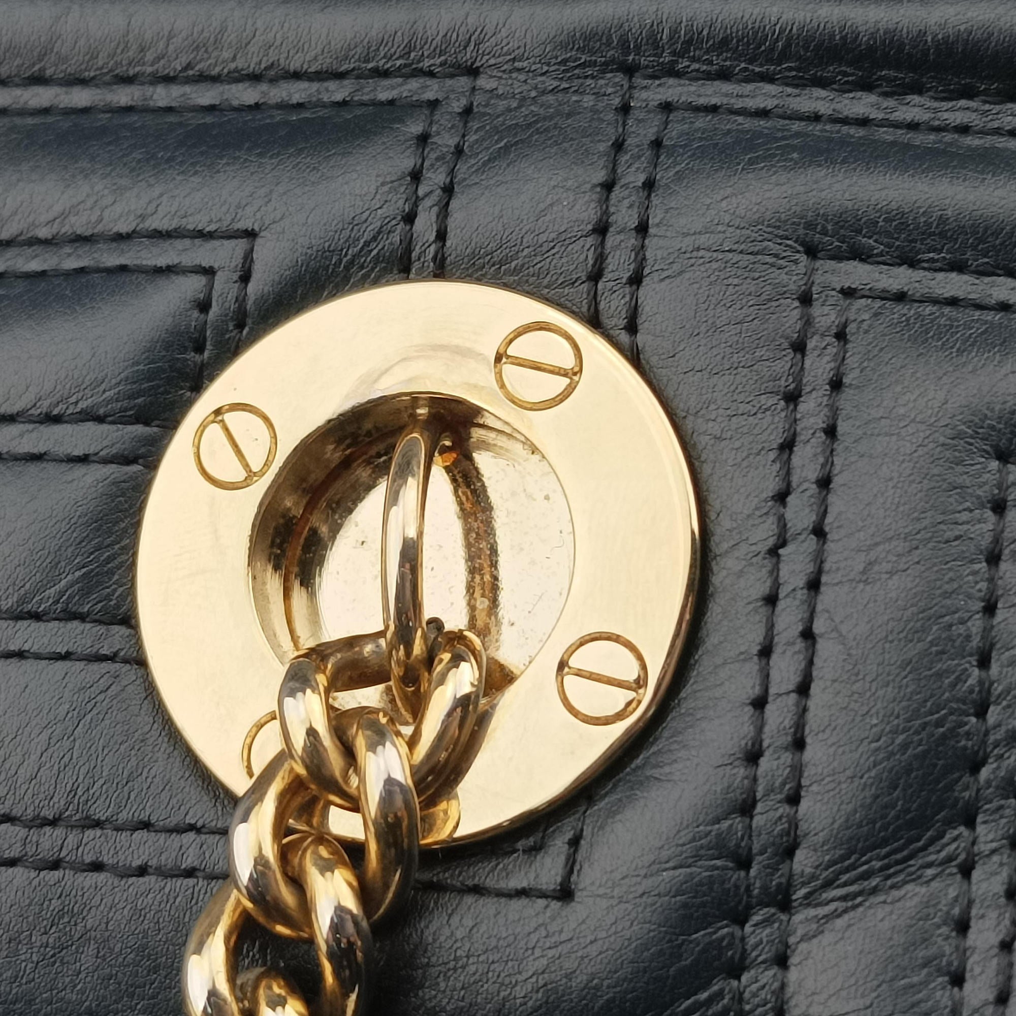 Vintage VERSACE Medusa quilted Navy Leather  handbag | stylenewstar