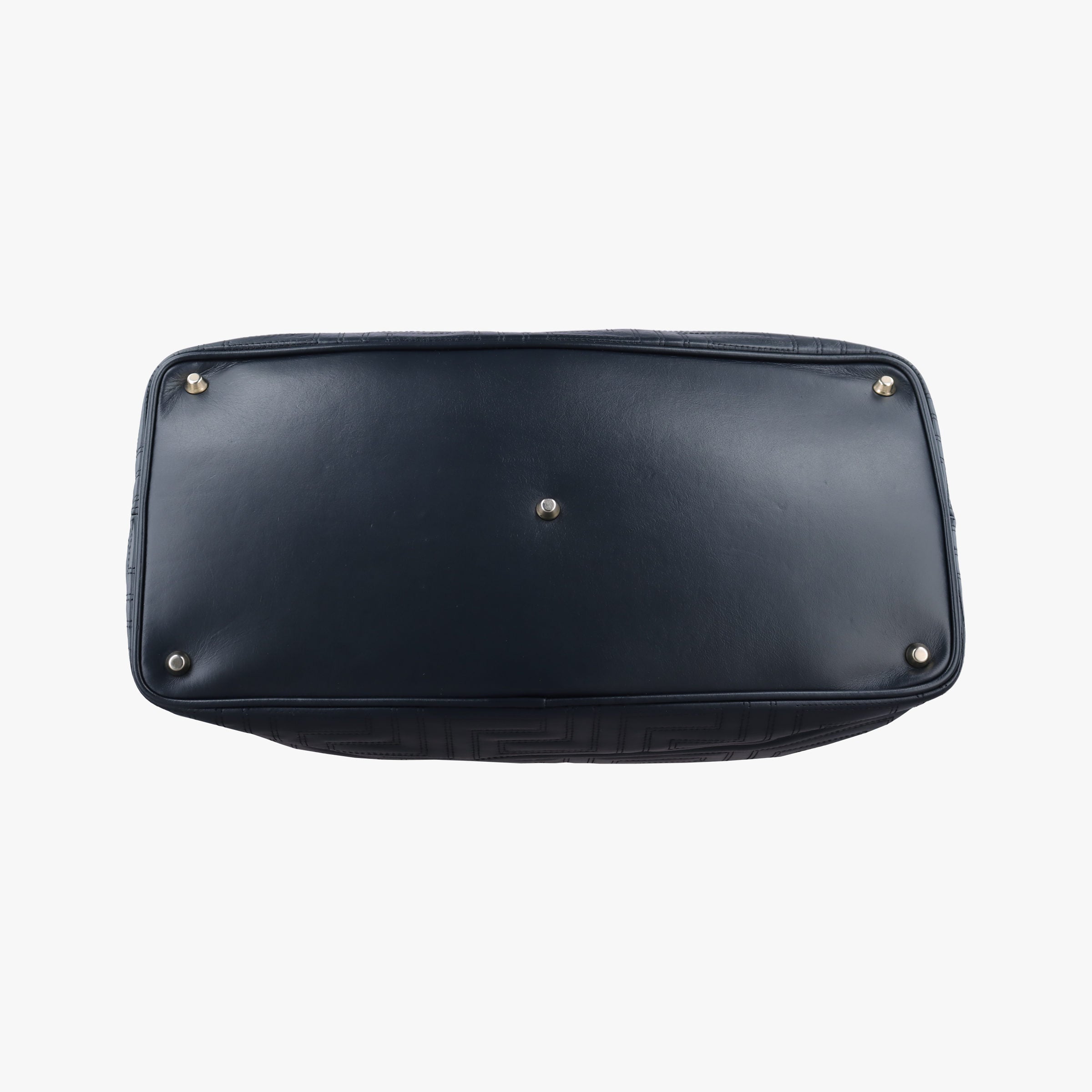 Vintage VERSACE Medusa quilted Navy Leather  handbag | stylenewstar