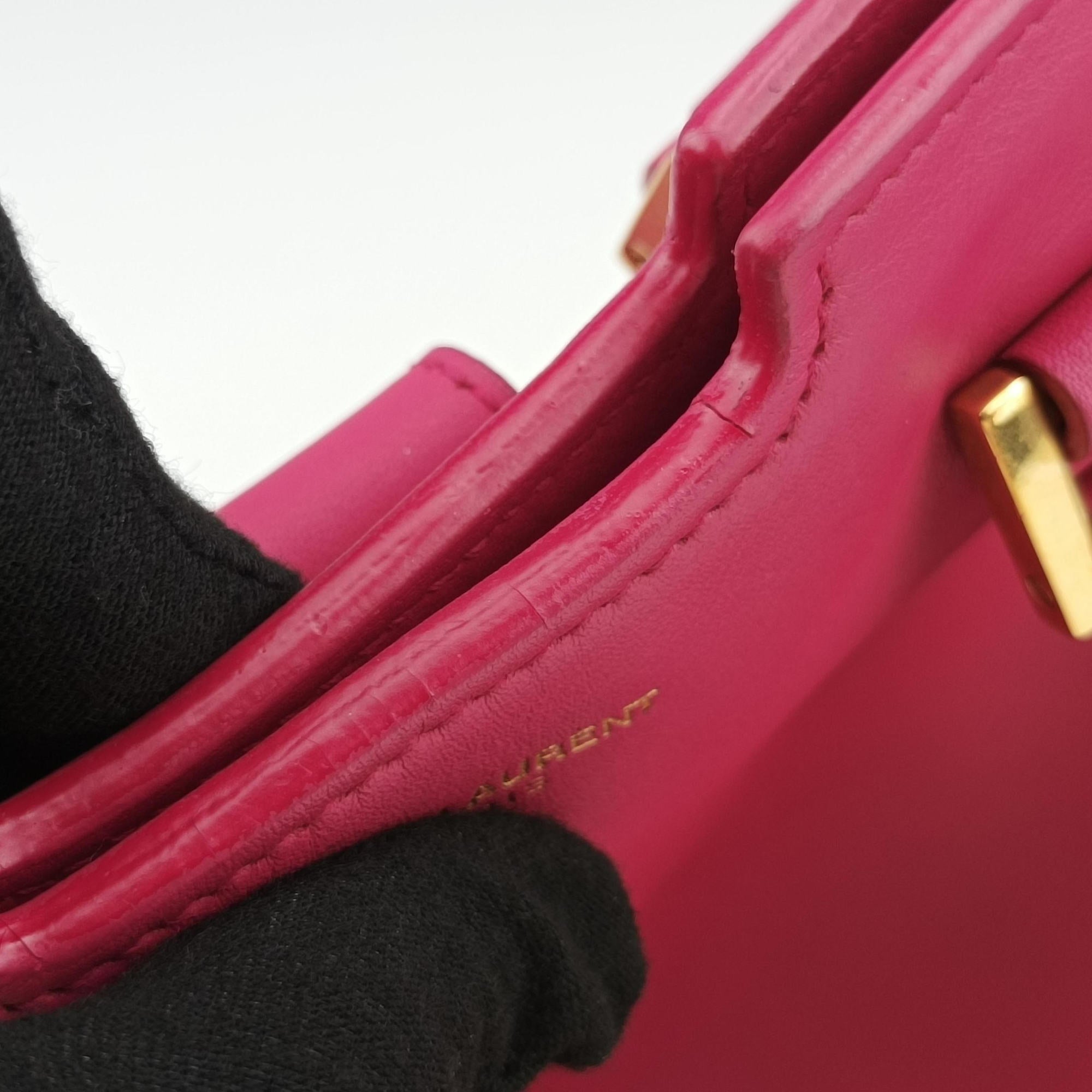 Pre-owned Yves Saint Laurent Y Ligne Petit Cabas Rose Leather 311210 shoulderbag | stylenewstar