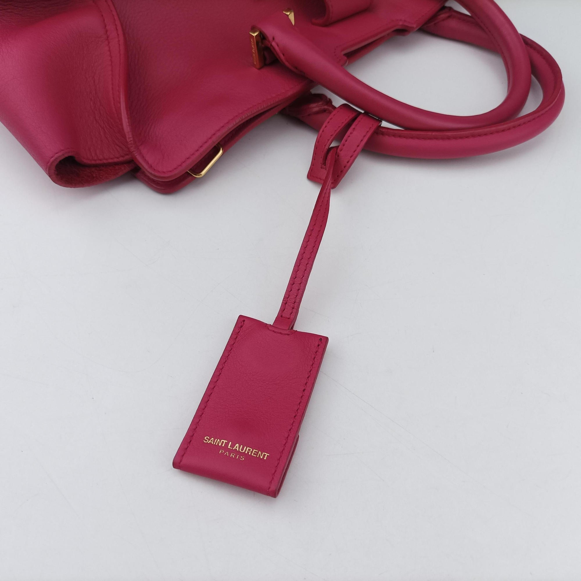 Pre-owned Yves Saint Laurent Y Ligne Petit Cabas Rose Leather 311210 shoulderbag | stylenewstar