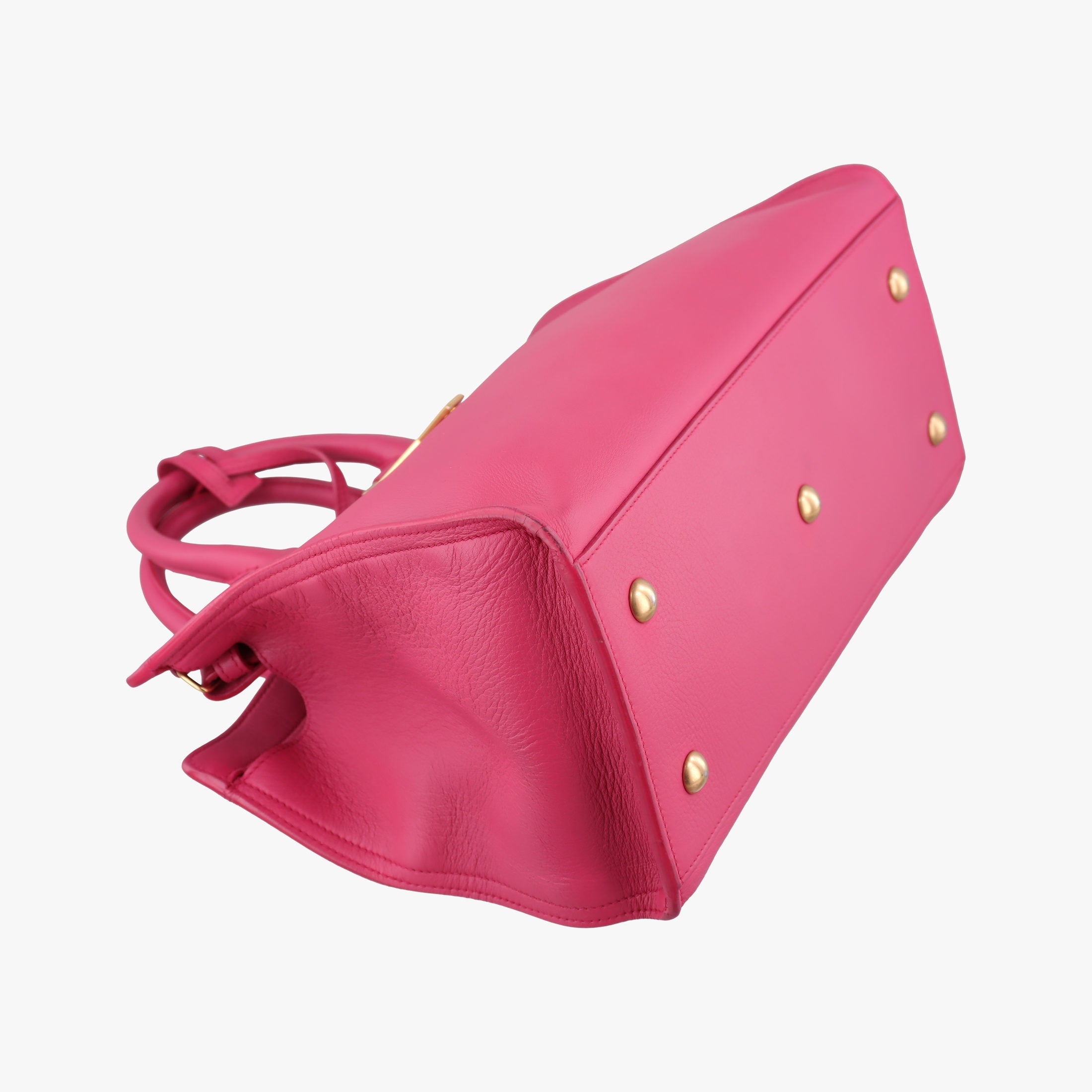 Pre-owned Yves Saint Laurent Y Ligne Petit Cabas Rose Leather 311210 shoulderbag | stylenewstar