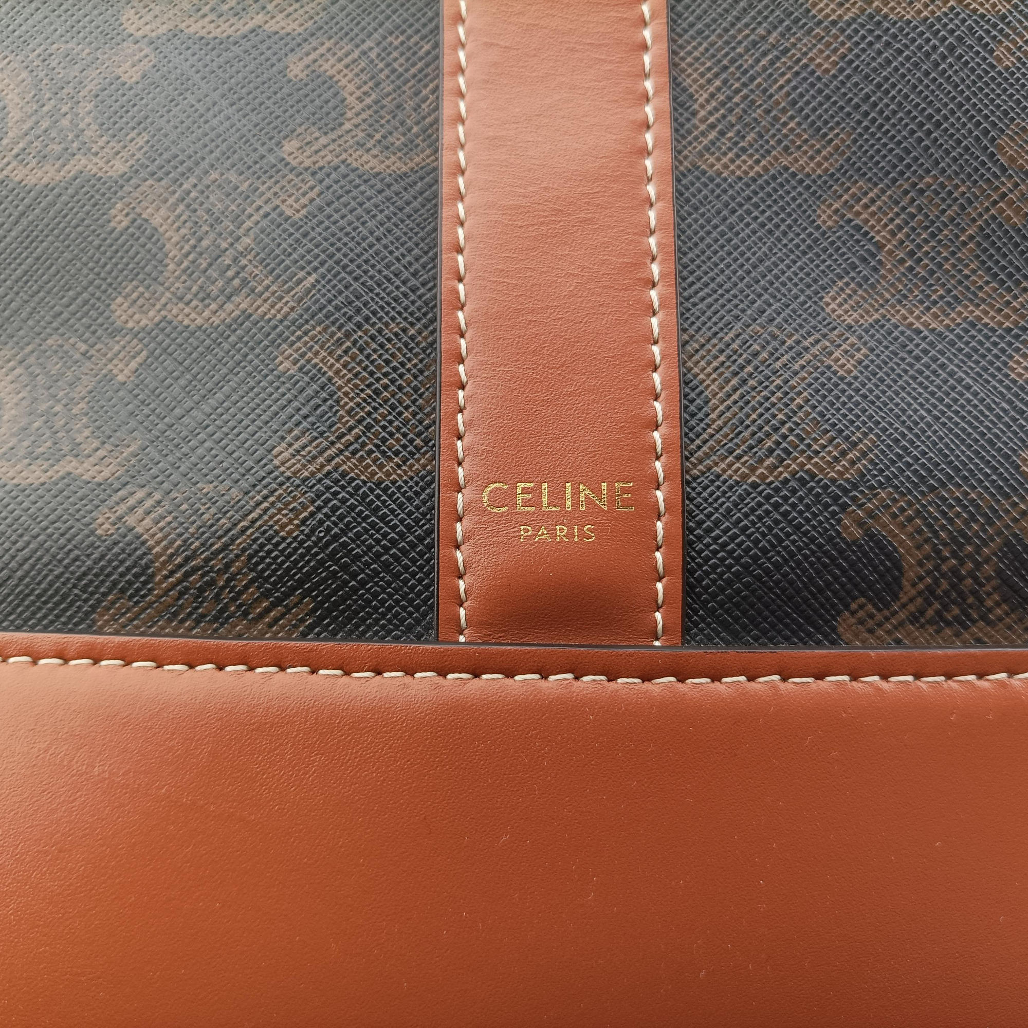 Pre-owned Celine Small Bucket Brown PVC coated canvas×Leather  shoulderbag | stylenewstar