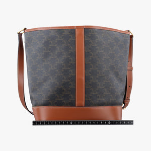 Pre-owned Celine Small Bucket Brown PVC coated canvas×Leather  shoulderbag | stylenewstar
