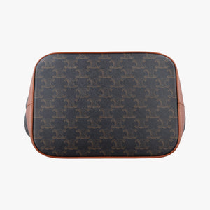 Pre-owned Celine Small Bucket Brown PVC coated canvas×Leather  shoulderbag | stylenewstar
